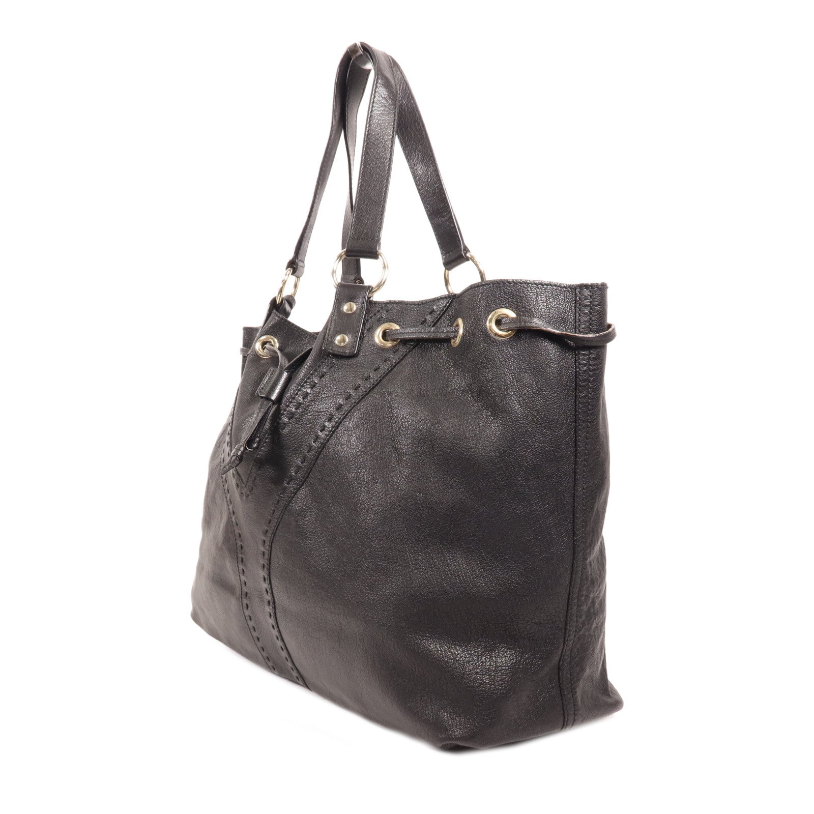 SAINT LAURENT 牛皮皮革Tote Bag金扣肩背袋