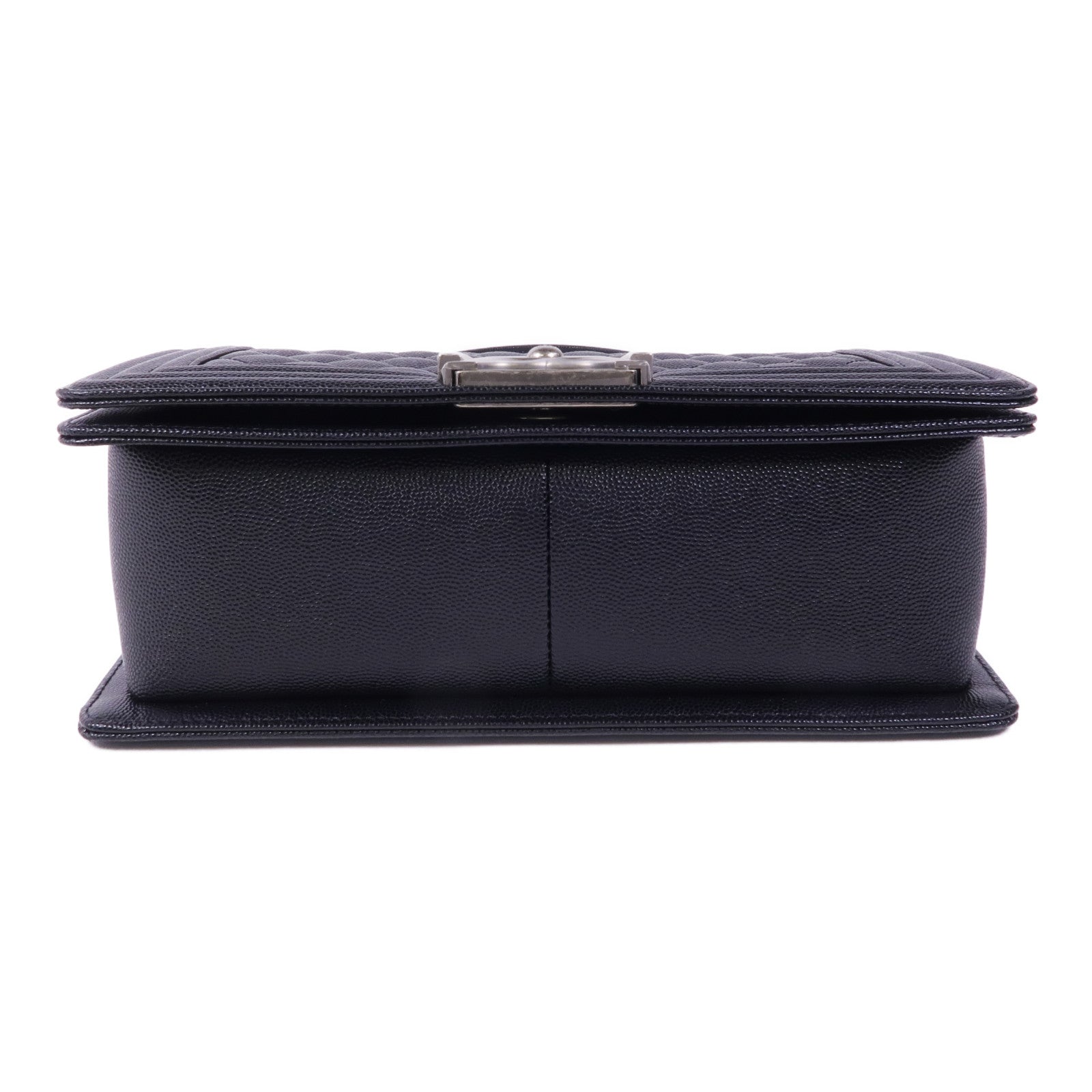 CHANEL 牛皮皮革Boy 25銀扣鏈帶肩背袋