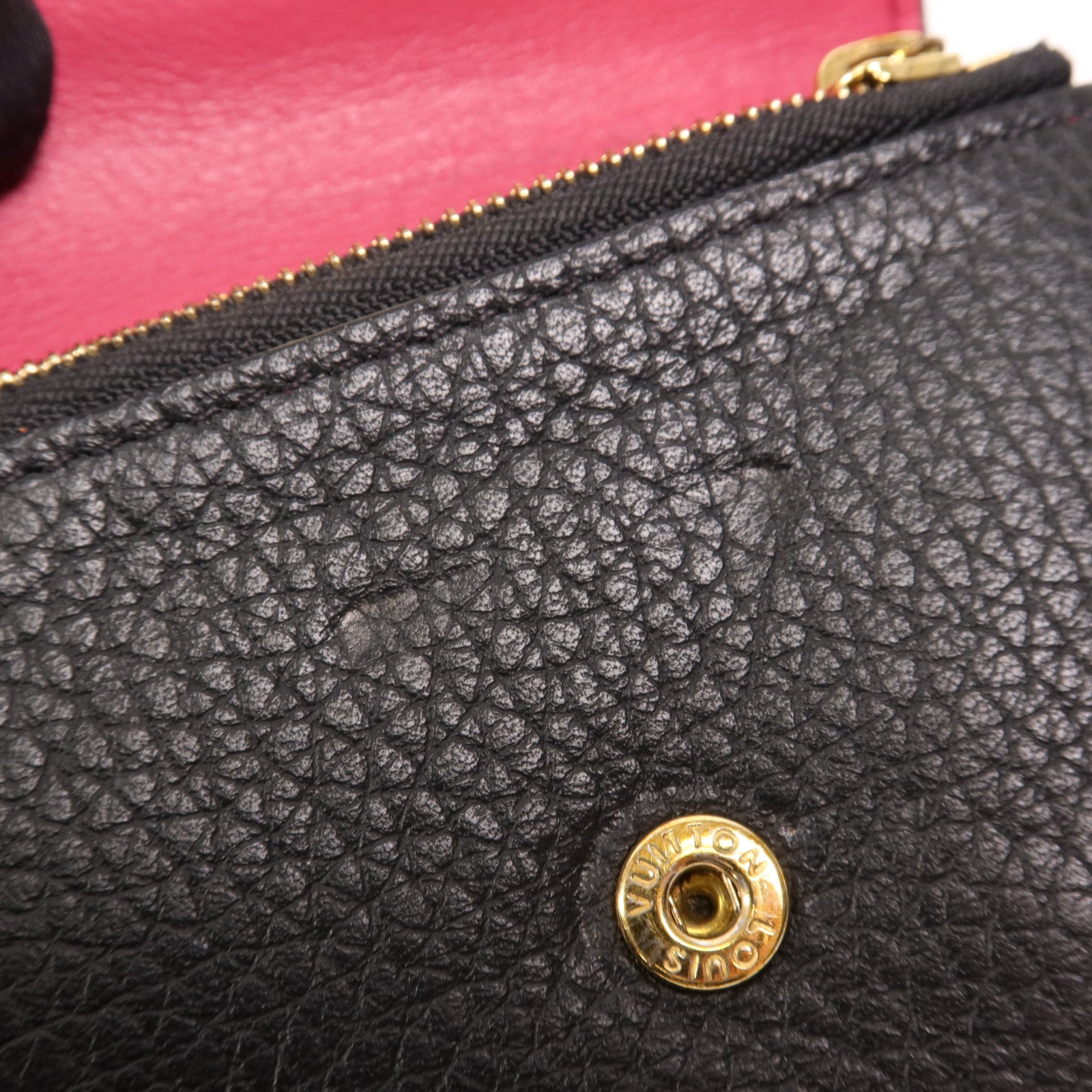 LOUIS VUITTON Taurillon皮革Capucines XS Wallet金扣短錢包