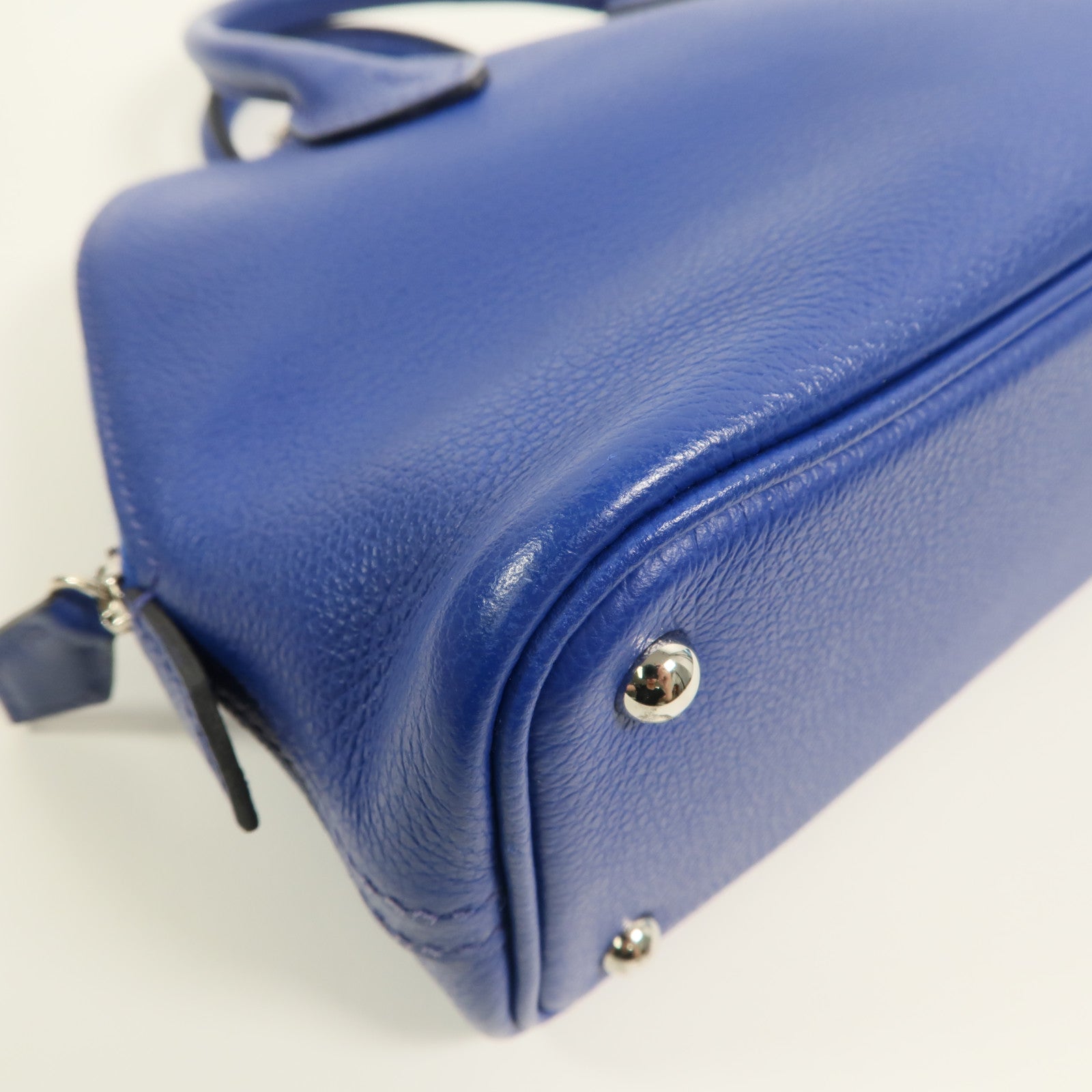 HERMES Evercolor皮革Mini Bolide 1923手挽肩背兩用袋Bleu Electrique