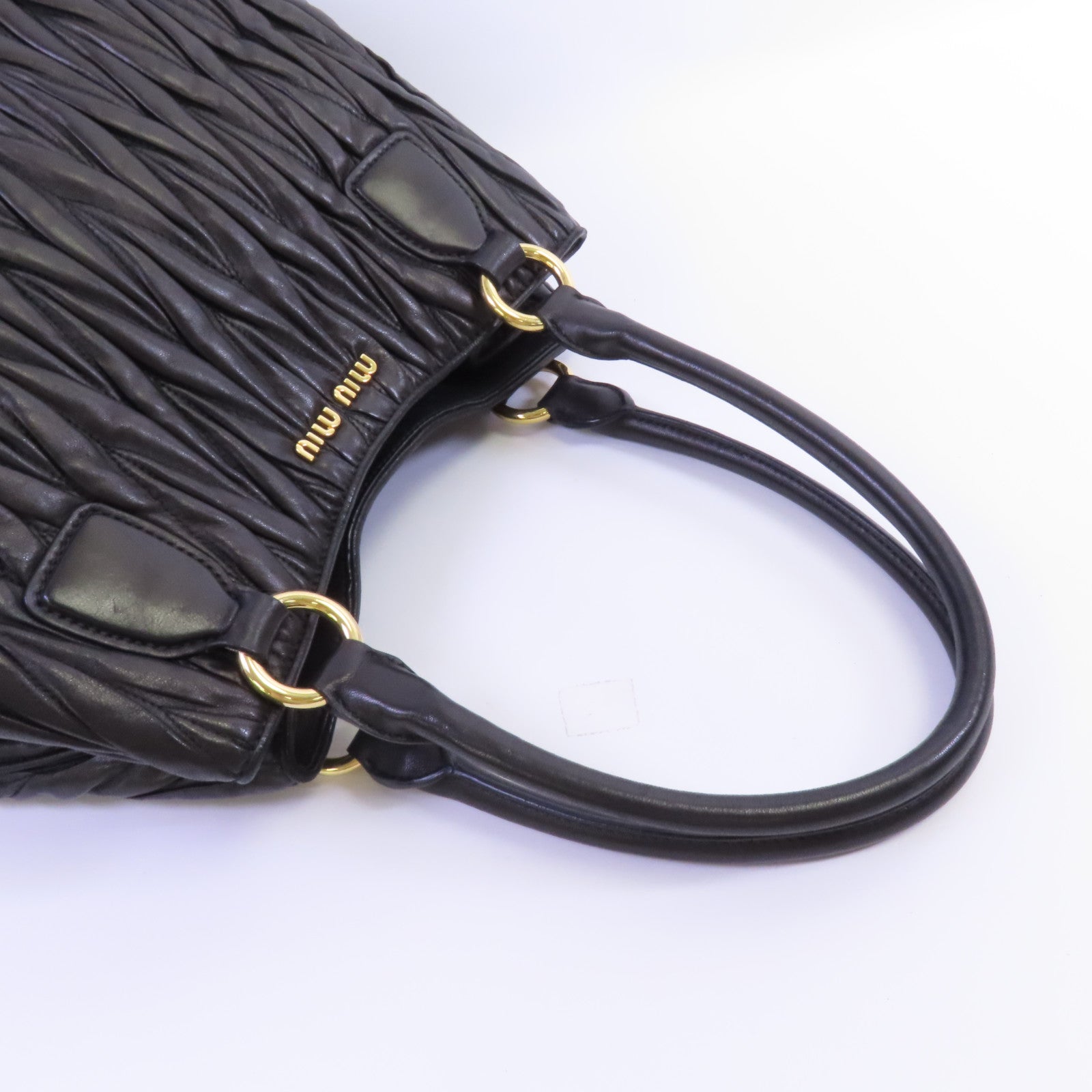Miu Miu 羊皮皮革Tote Bag金扣肩背袋