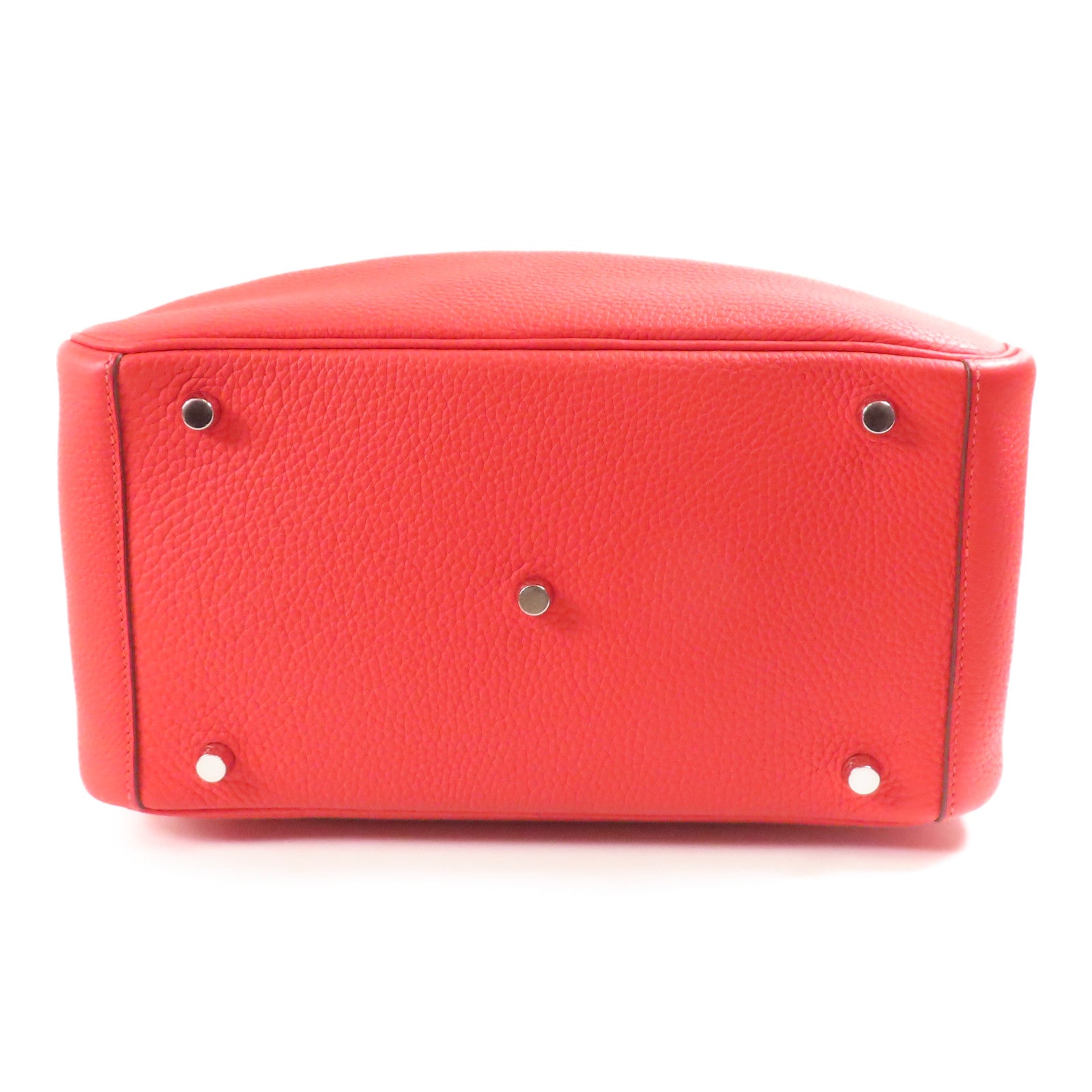 HERMES Clemence皮革Lindy 30銀扣手挽肩背兩用袋Rouge de Coeur