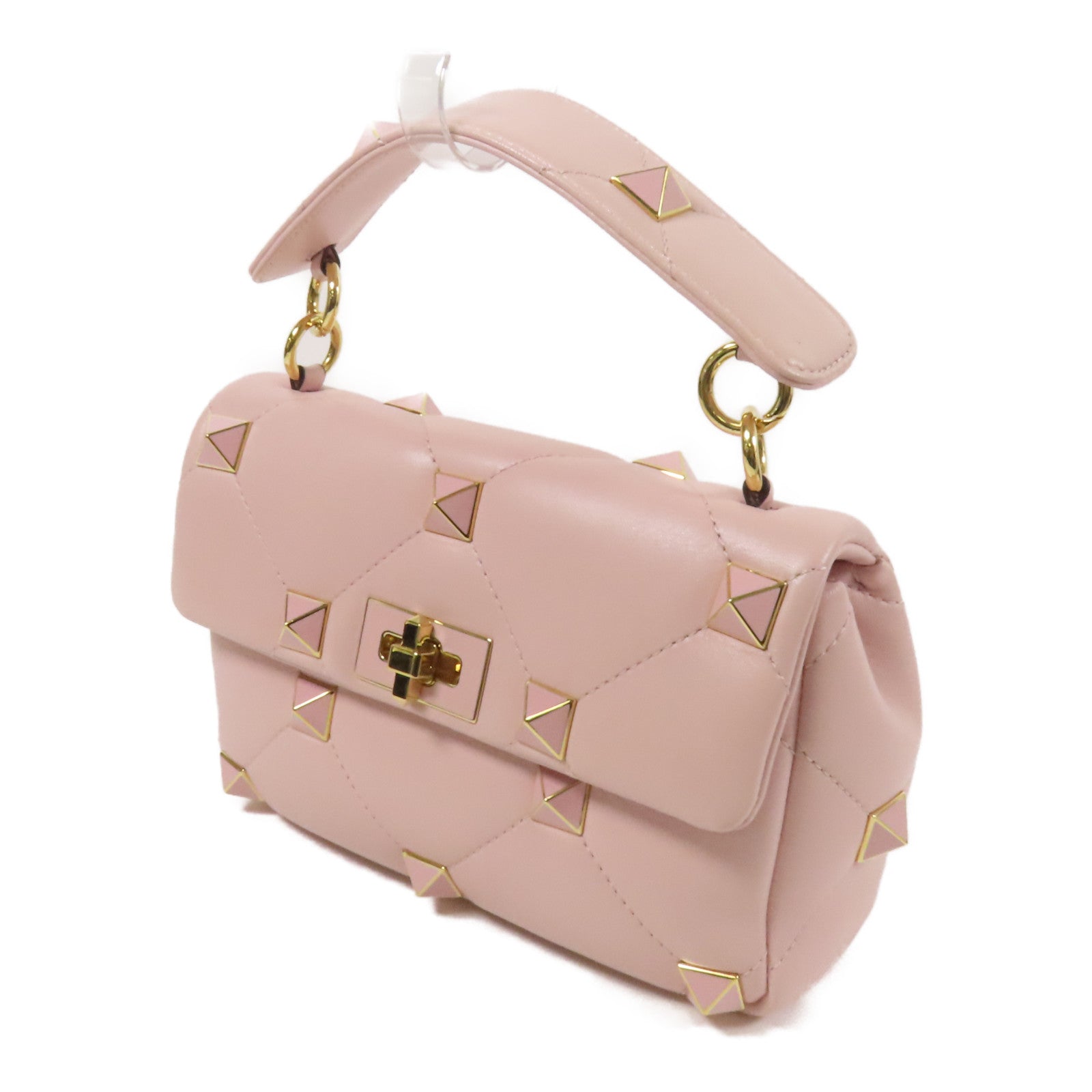 Valentino 【激減優惠】羊皮皮革Rockstud金扣手挽肩背兩用袋