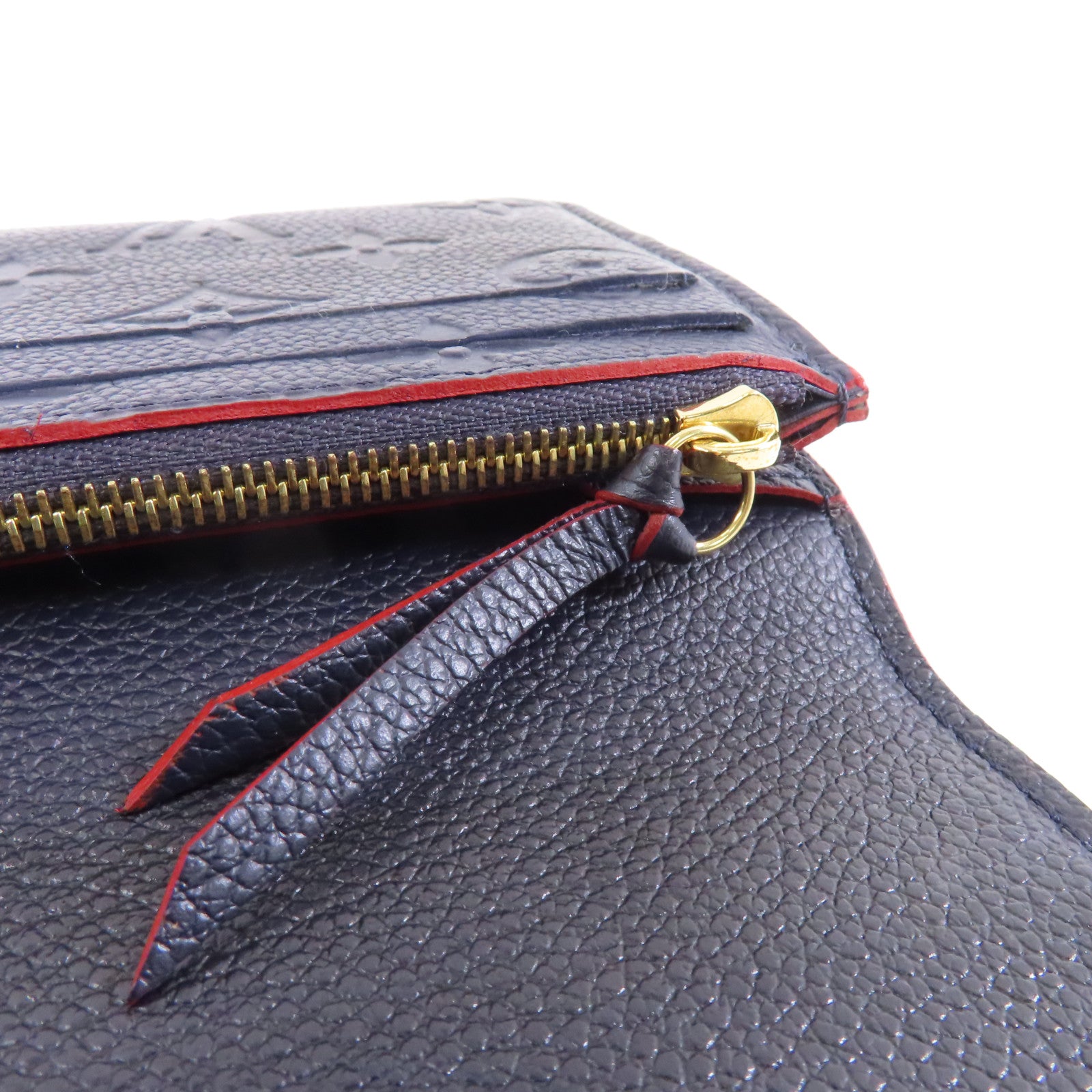 LOUIS VUITTON Monogram Empreinte Portefeuille Emily金扣長錢包深藍色