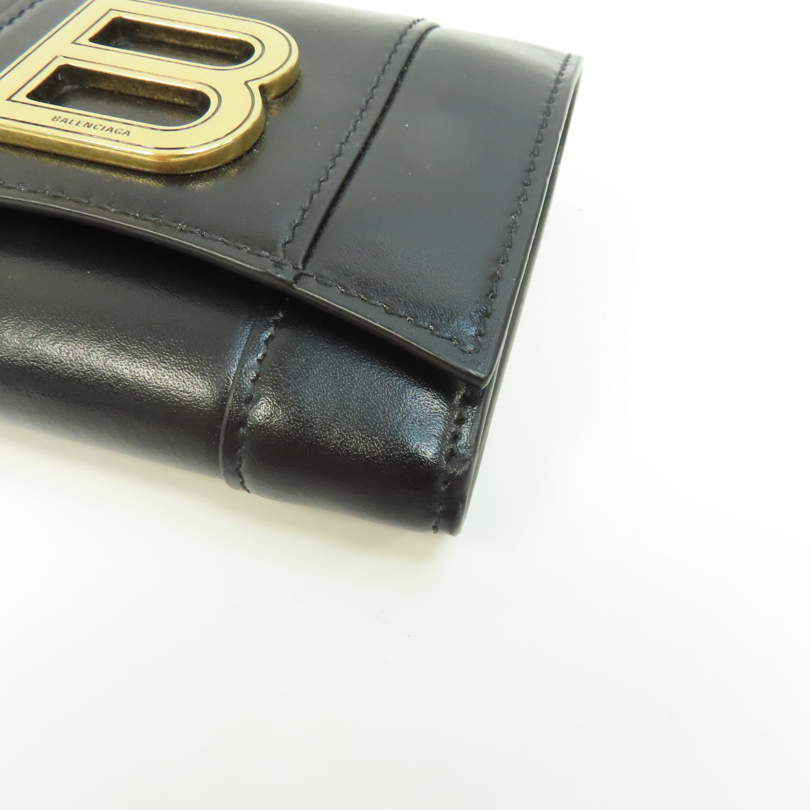 BALENCIAGA 牛皮皮革Wallet金扣錢包黑色