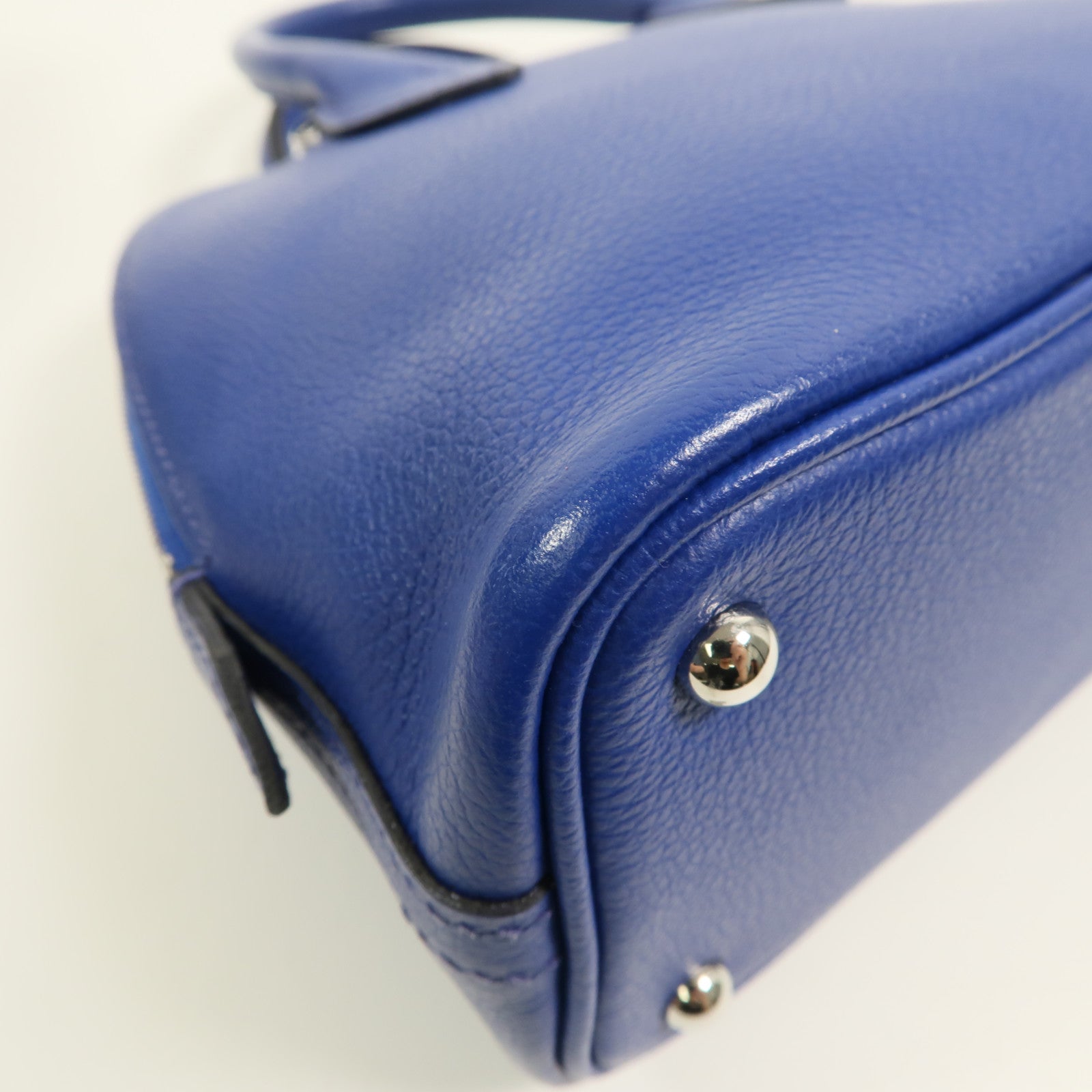 HERMES Evercolor皮革Mini Bolide 1923手挽肩背兩用袋Bleu Electrique