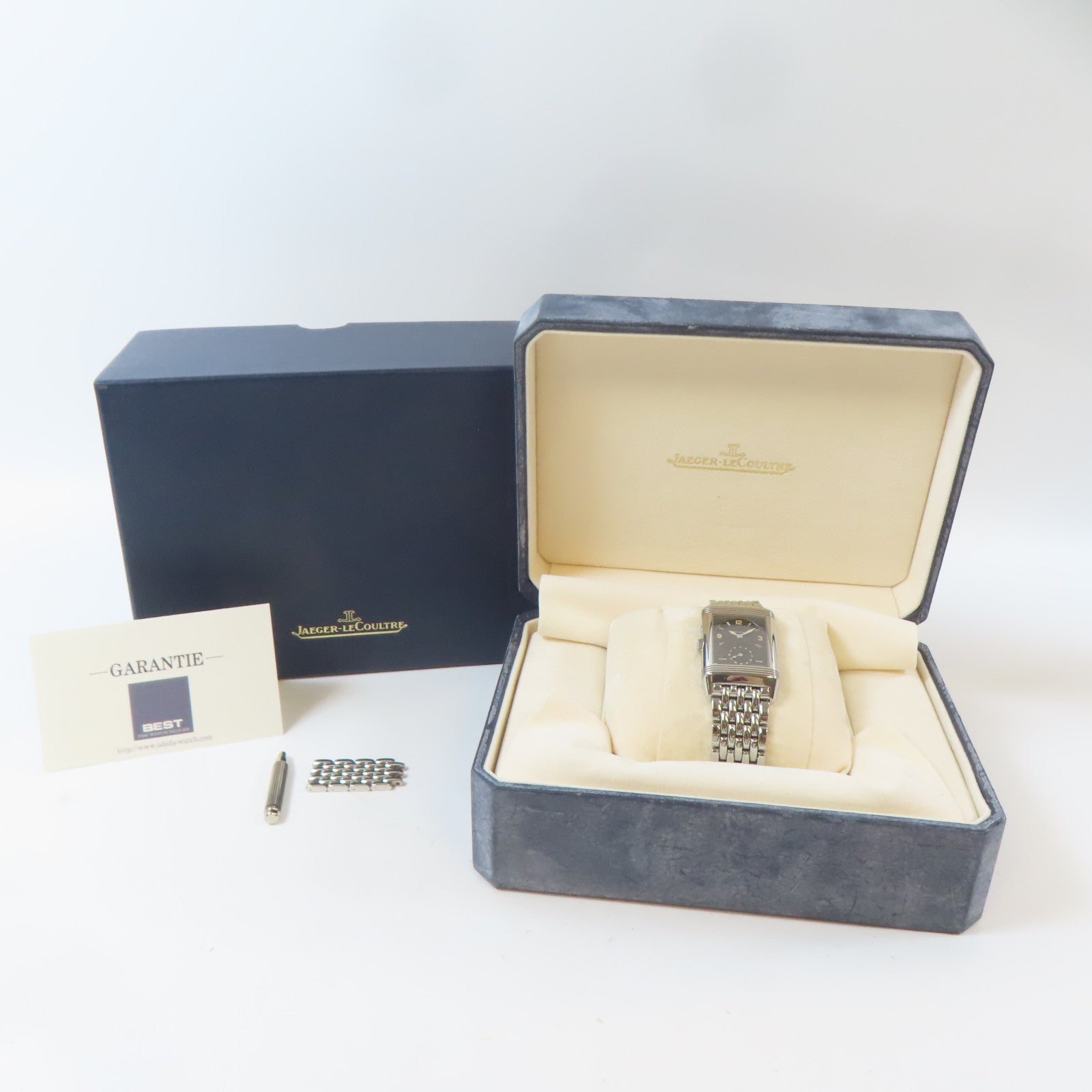 JAEGER-LECOULTRE Reverso不鏽鋼手錶自動機芯黑色/銀色#14.5cm