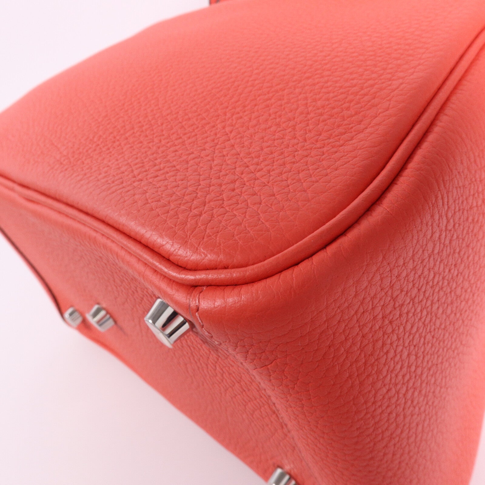 HERMES Clemence皮革Lindy 26手挽肩背兩用袋Rose Jaipur
