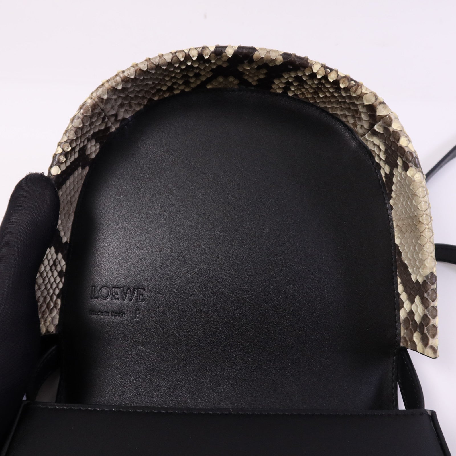 LOEWE 【激減優惠】蛇皮/牛皮皮革Heel Duo金扣肩背袋