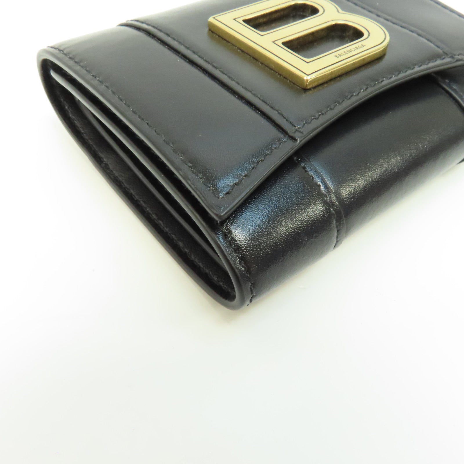 BALENCIAGA 牛皮皮革Wallet金扣錢包黑色