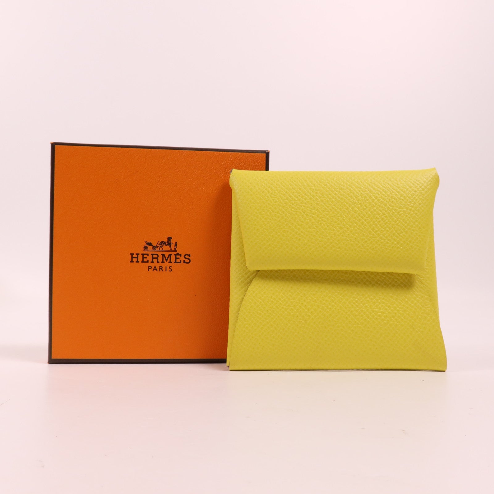 HERMES Epsom皮革Calvi Duo銀扣零錢包