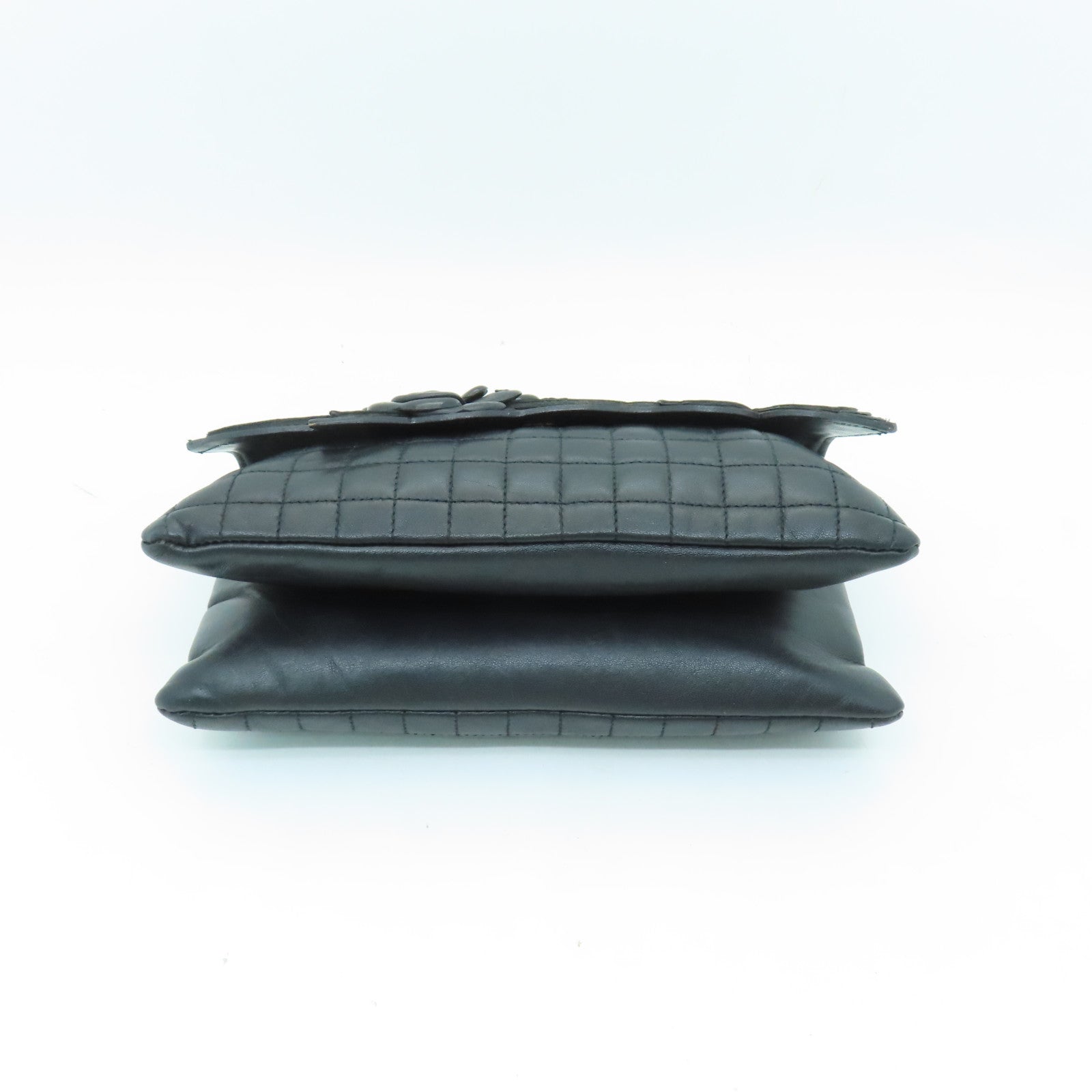 CHANEL 【清倉大減價】牛皮皮革Chain Shoulder Bag銀扣鏈帶肩背袋黑色