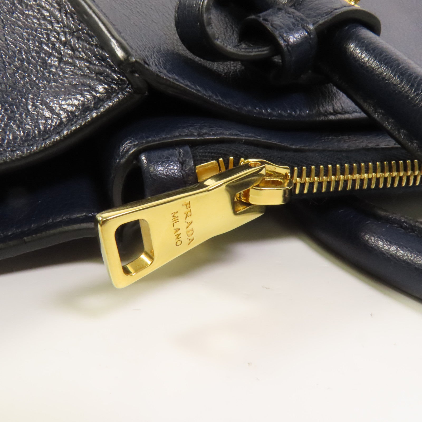 PRADA 牛皮皮革2way Shoulder Bag金扣手挽肩背兩用袋