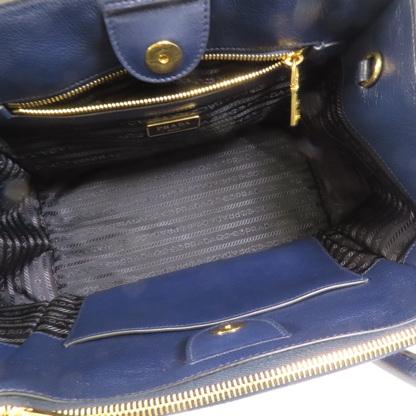 PRADA 牛皮皮革2way Shoulder Bag金扣手挽肩背兩用袋