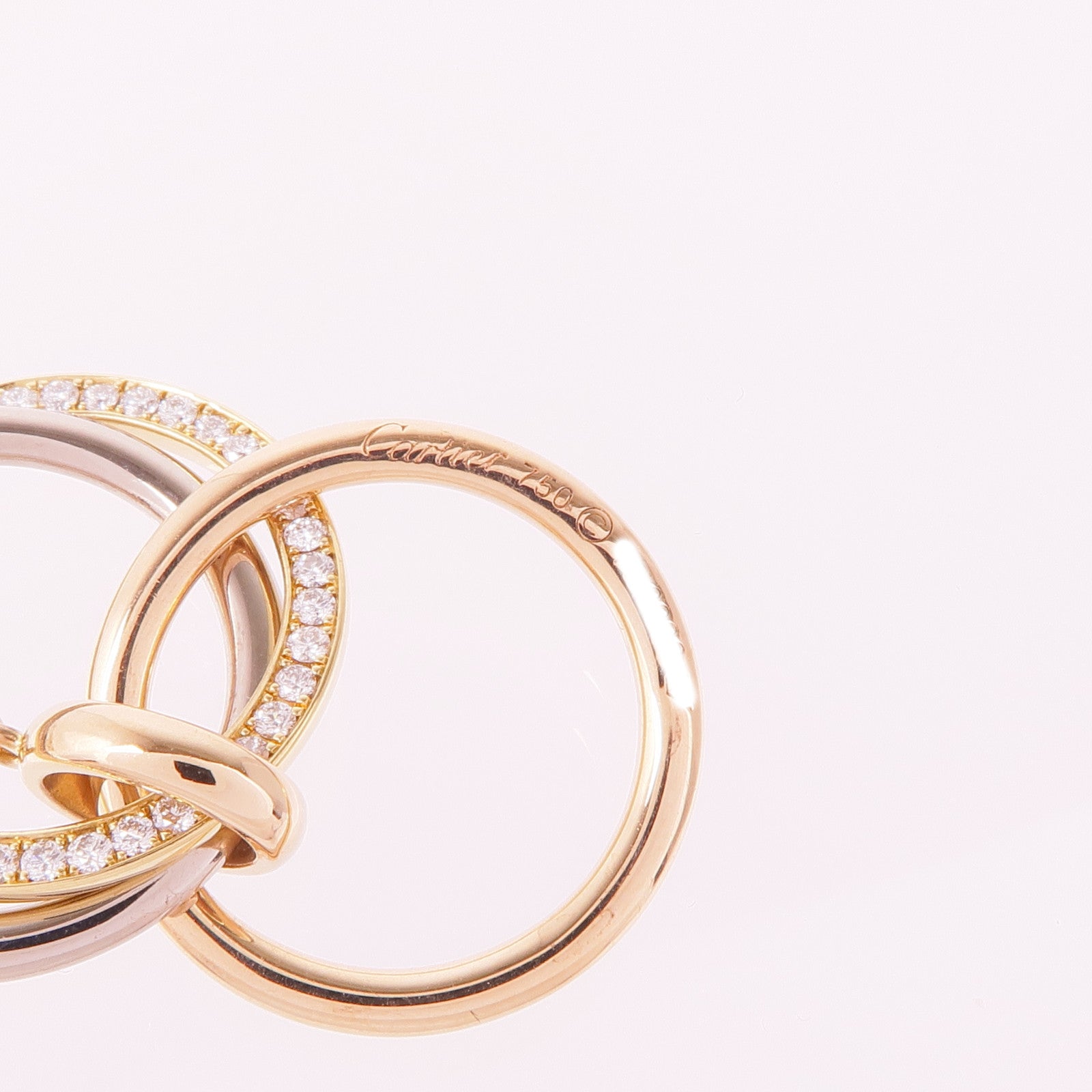 CARTIER 18K黃金/白金/玫瑰金Tricolor Gold Lariat鑽石項鍊