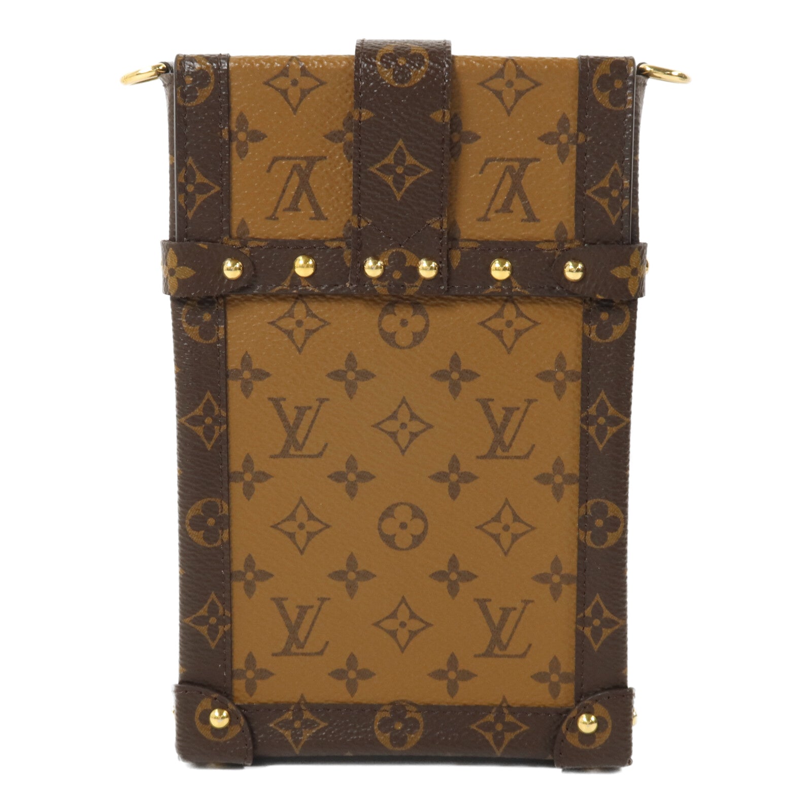 LOUIS VUITTON Monogram Pochette Trunk Vertical鏈帶肩背袋