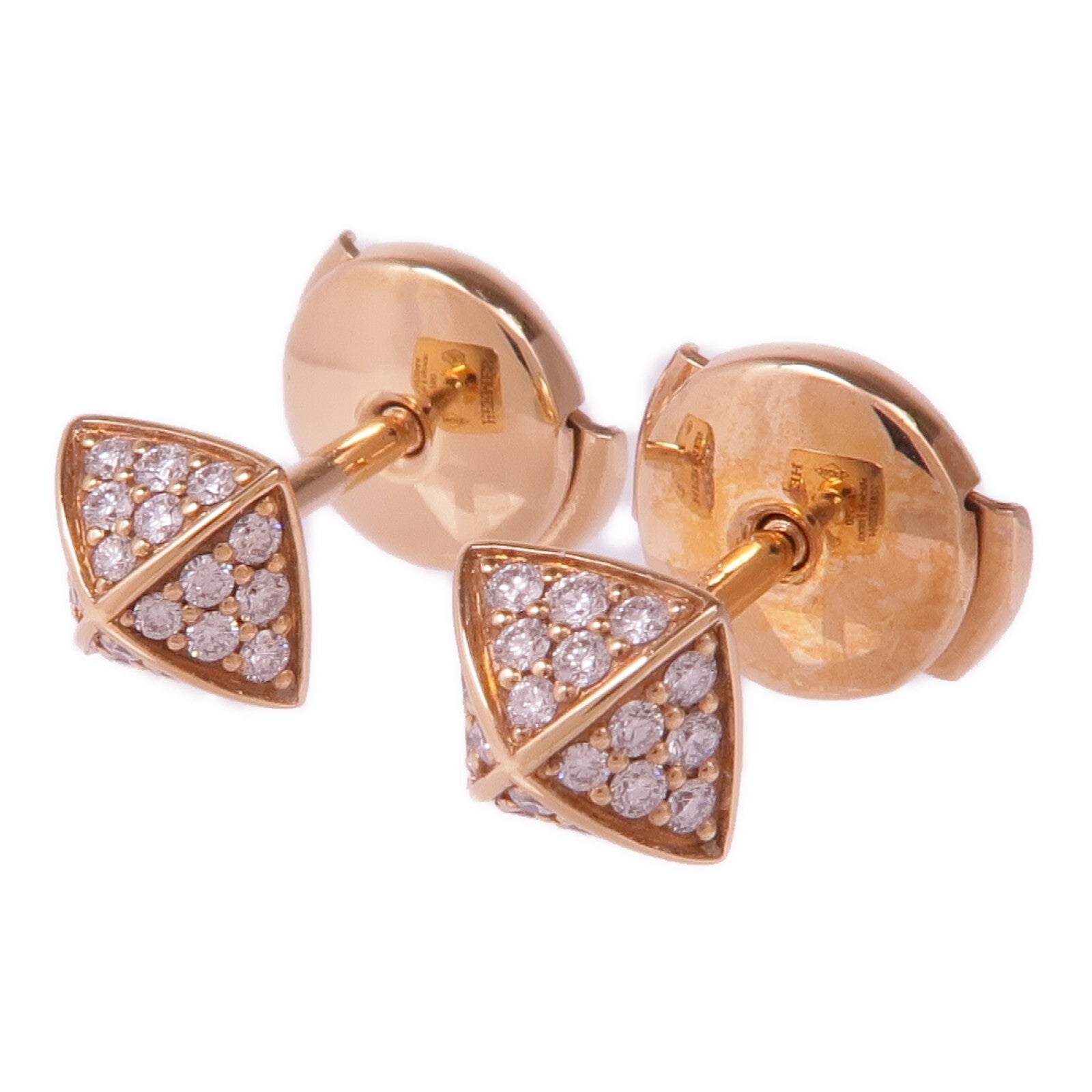 HERMES 18K玫瑰金Clou d'H Earrings鑽石耳環