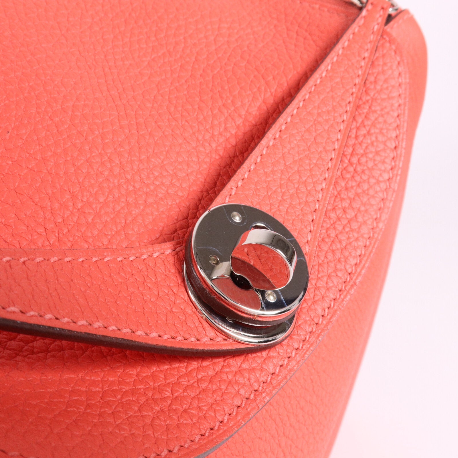 HERMES Clemence皮革Lindy 26手挽肩背兩用袋Rose Jaipur