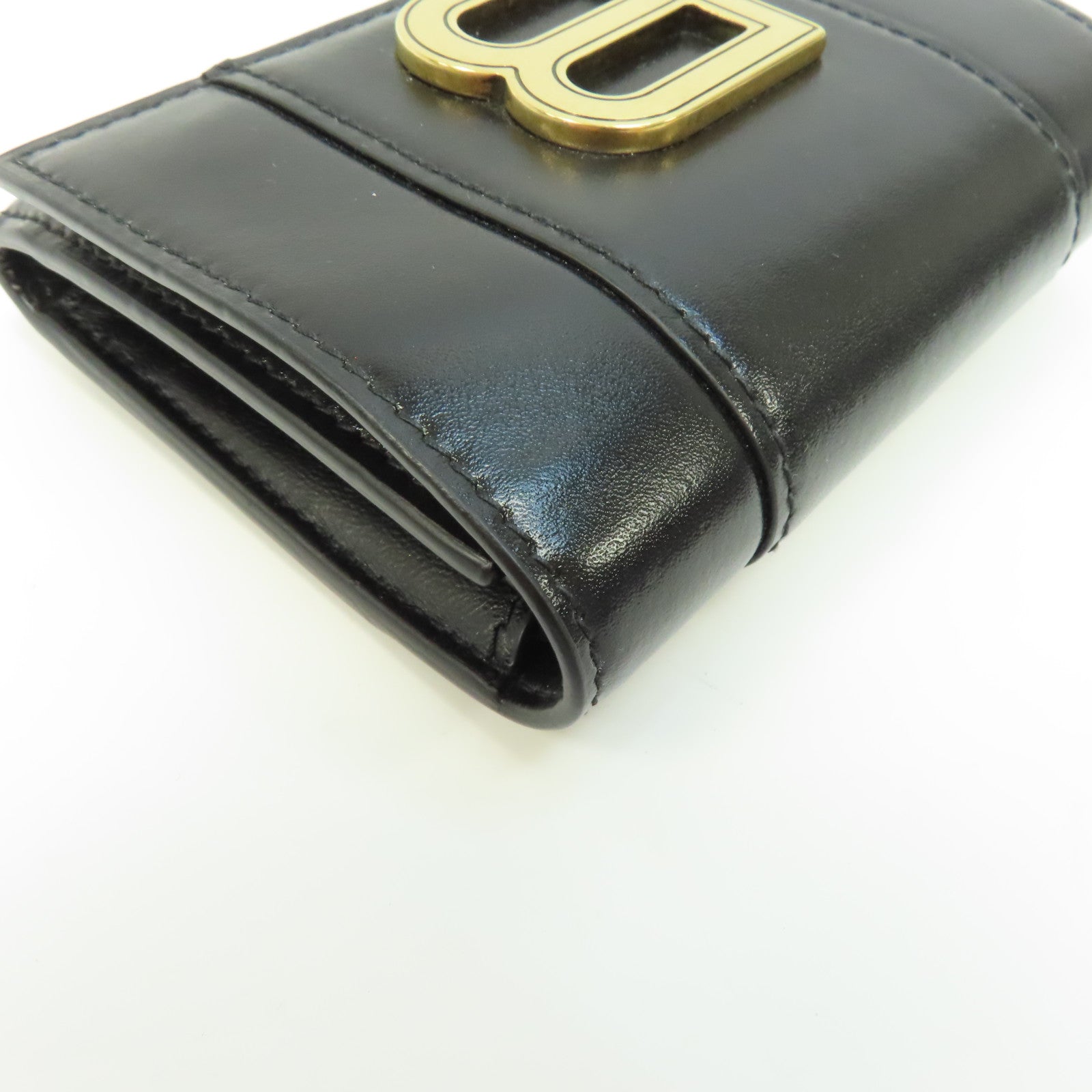 BALENCIAGA 牛皮皮革Wallet金扣錢包黑色