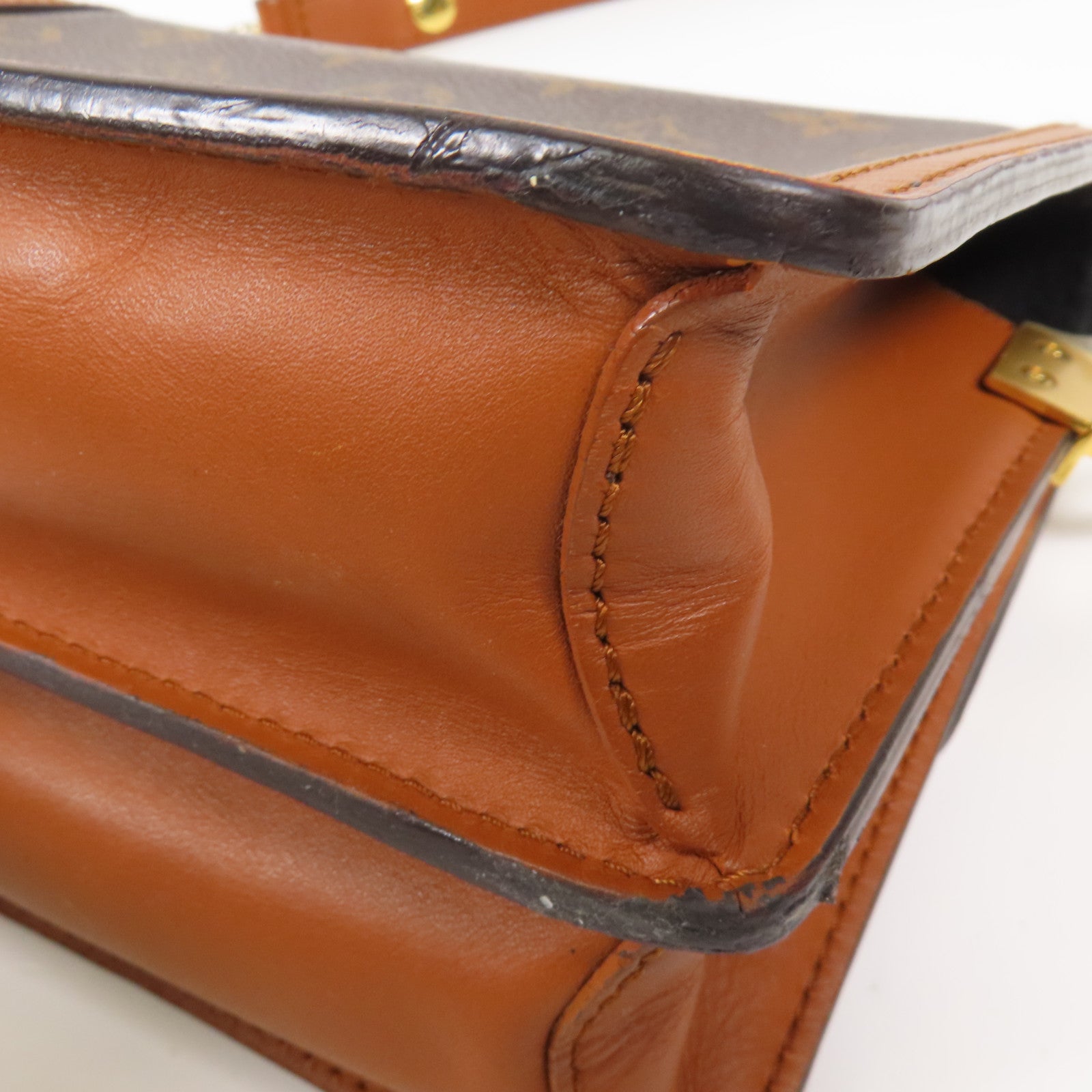 LOUIS VUITTON Monogram Reverse Mini Dauphine肩背袋棕色