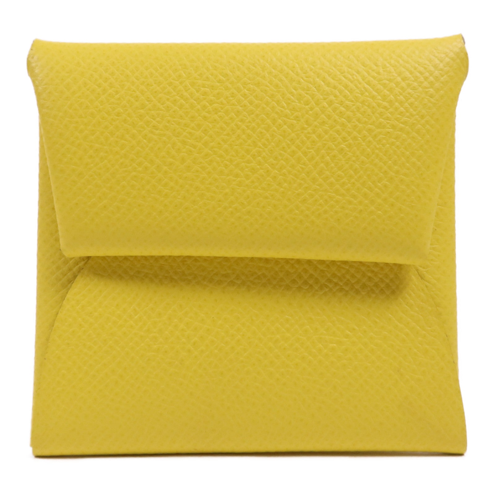 HERMES Epsom皮革Calvi Duo銀扣零錢包