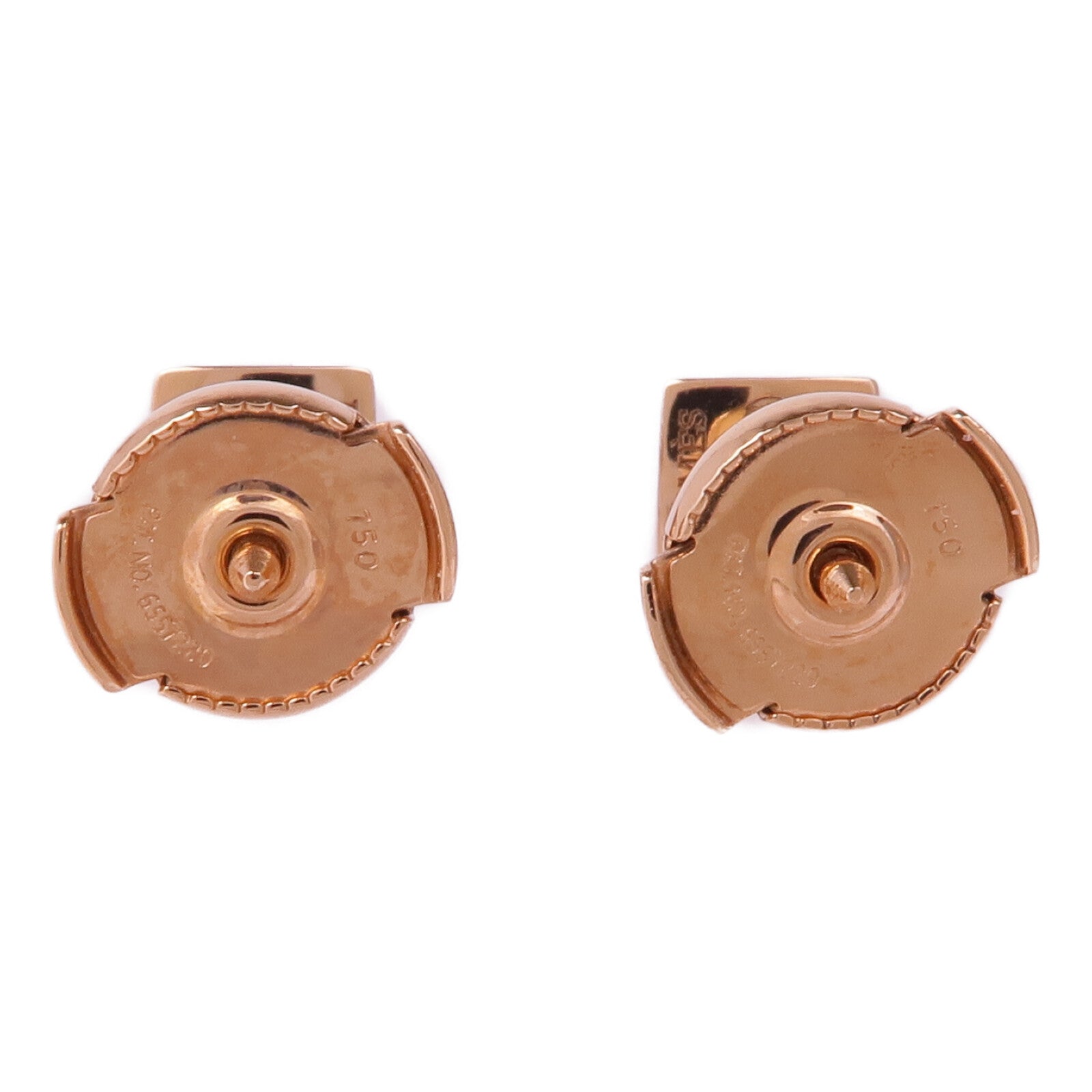 HERMES 18K玫瑰金Clou d'H Earrings鑽石耳環