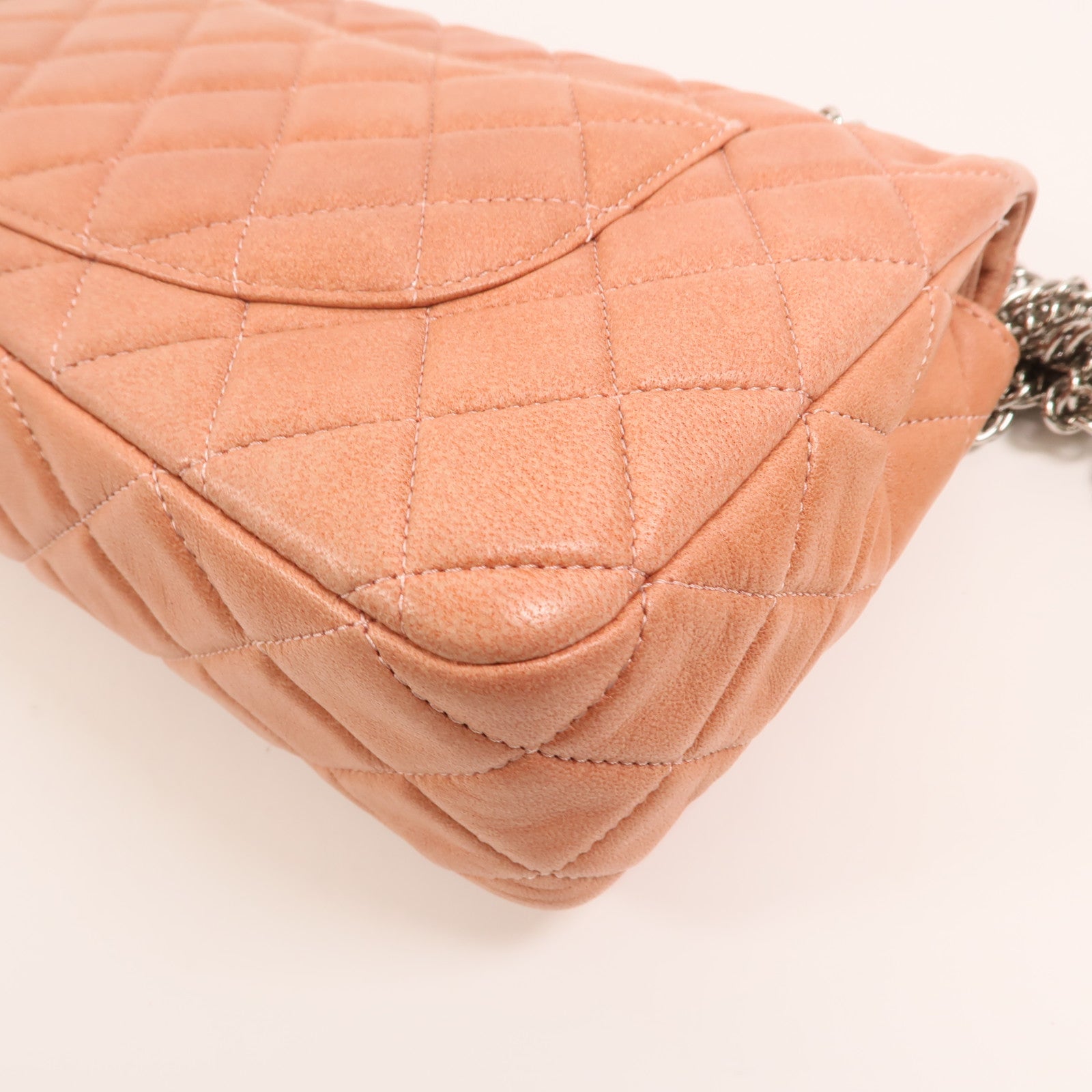 CHANEL 羊皮皮革Chain Shoulder銀扣鏈帶肩背袋