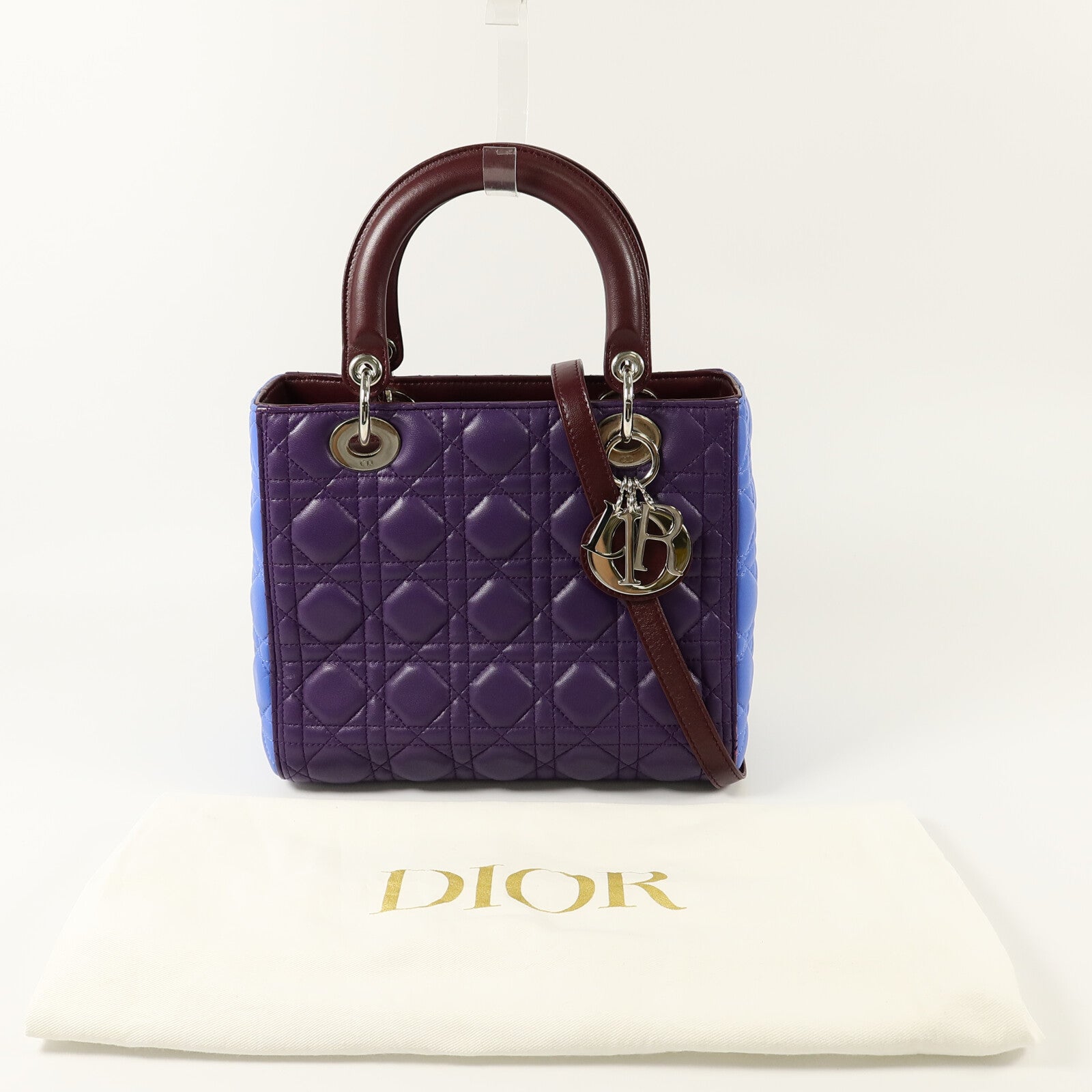 Dior 羊皮皮革Lady Dior Medium手挽肩背兩用袋