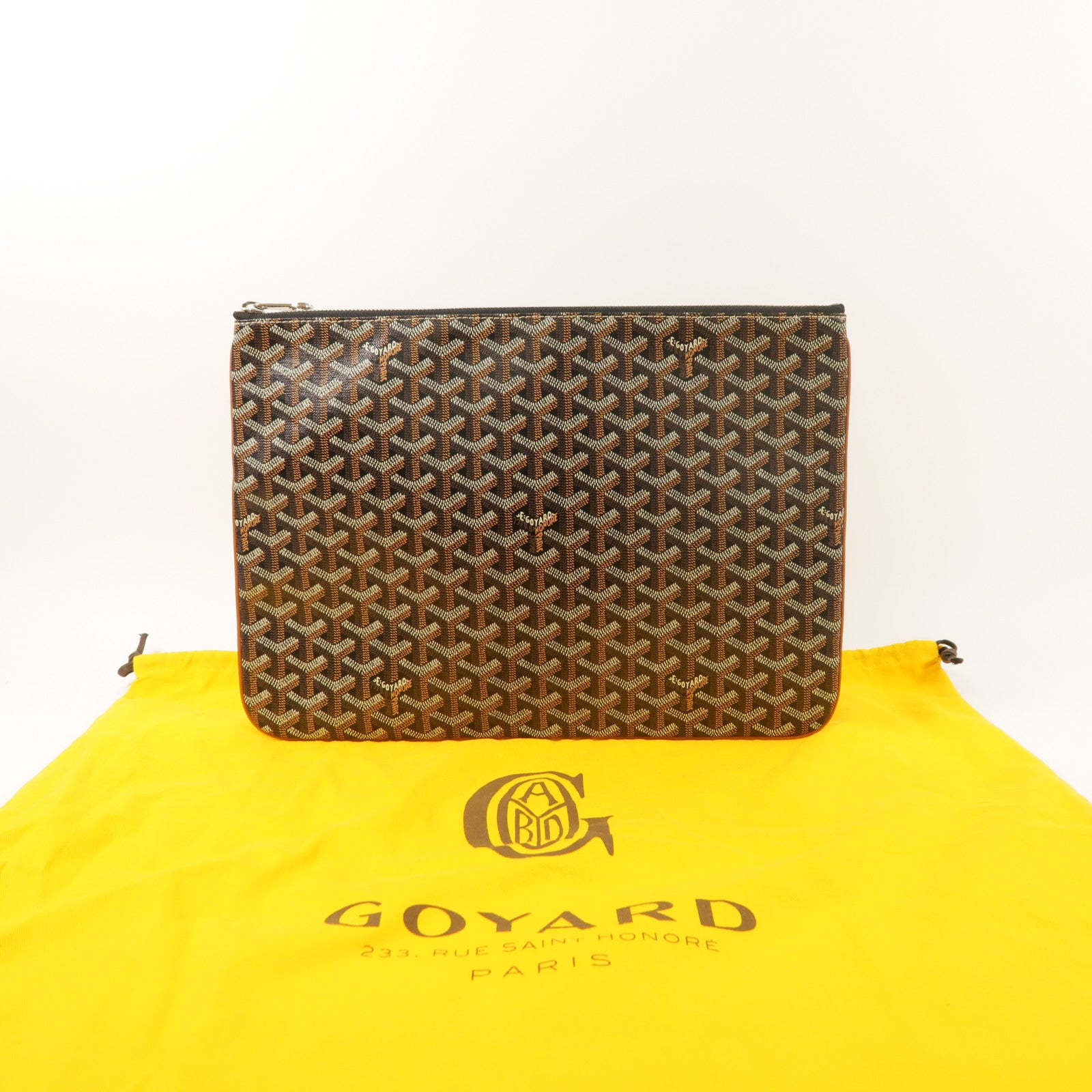 GOYARD 塗層帆布Senat MGM銀扣手拿包