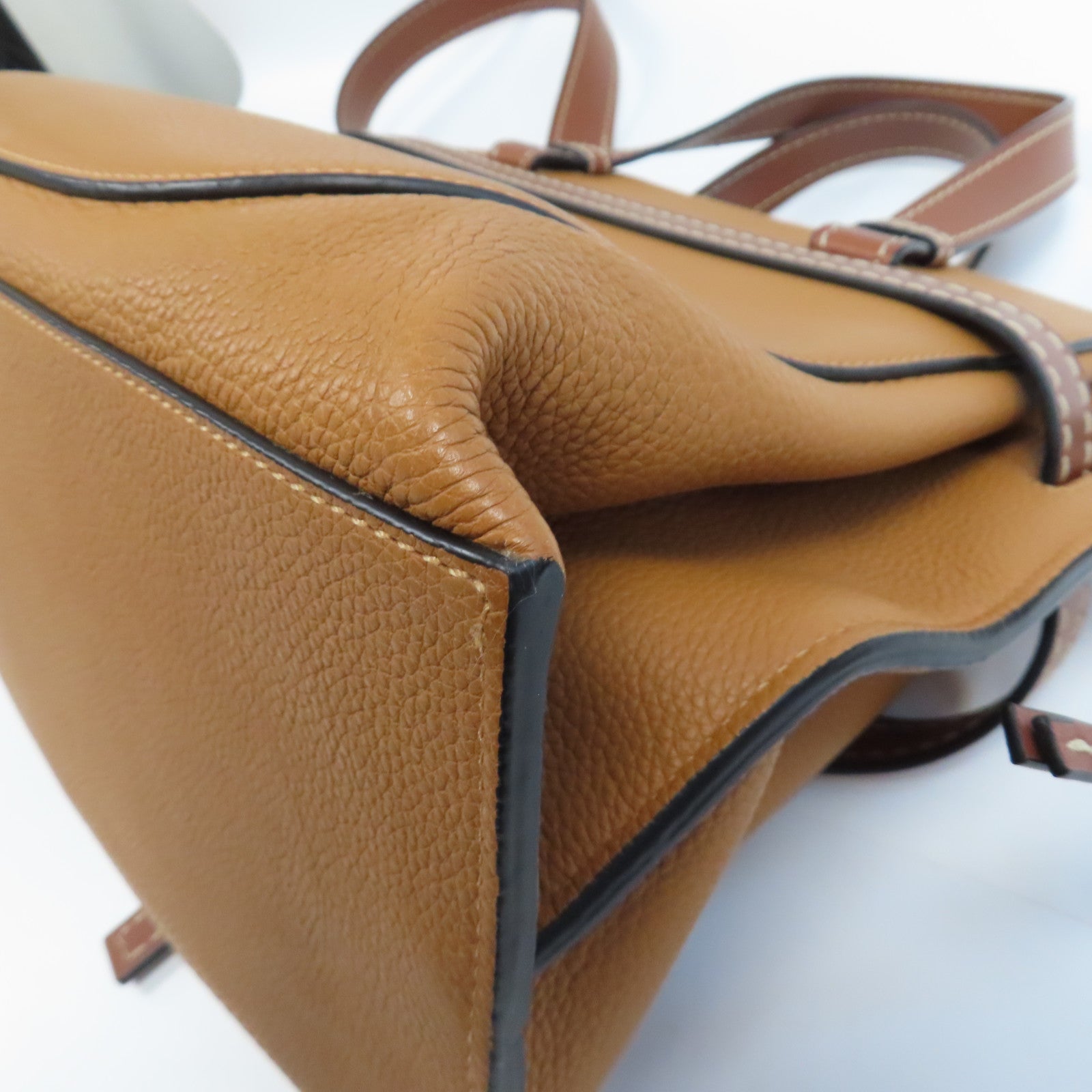 LOEWE 牛皮皮革Gate Top Handle金扣手挽肩背兩用袋啡色