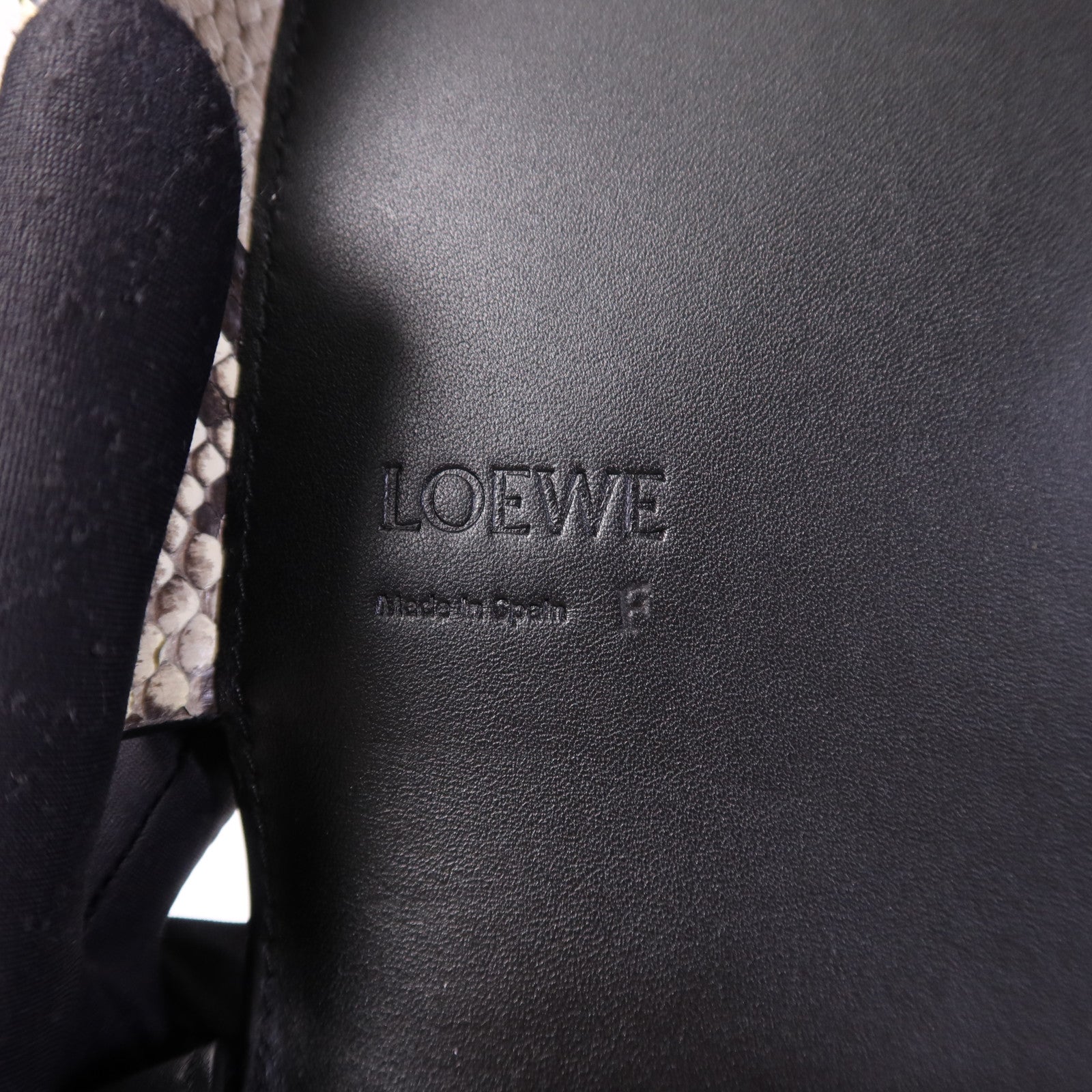 LOEWE 【激減優惠】蛇皮/牛皮皮革Heel Duo金扣肩背袋
