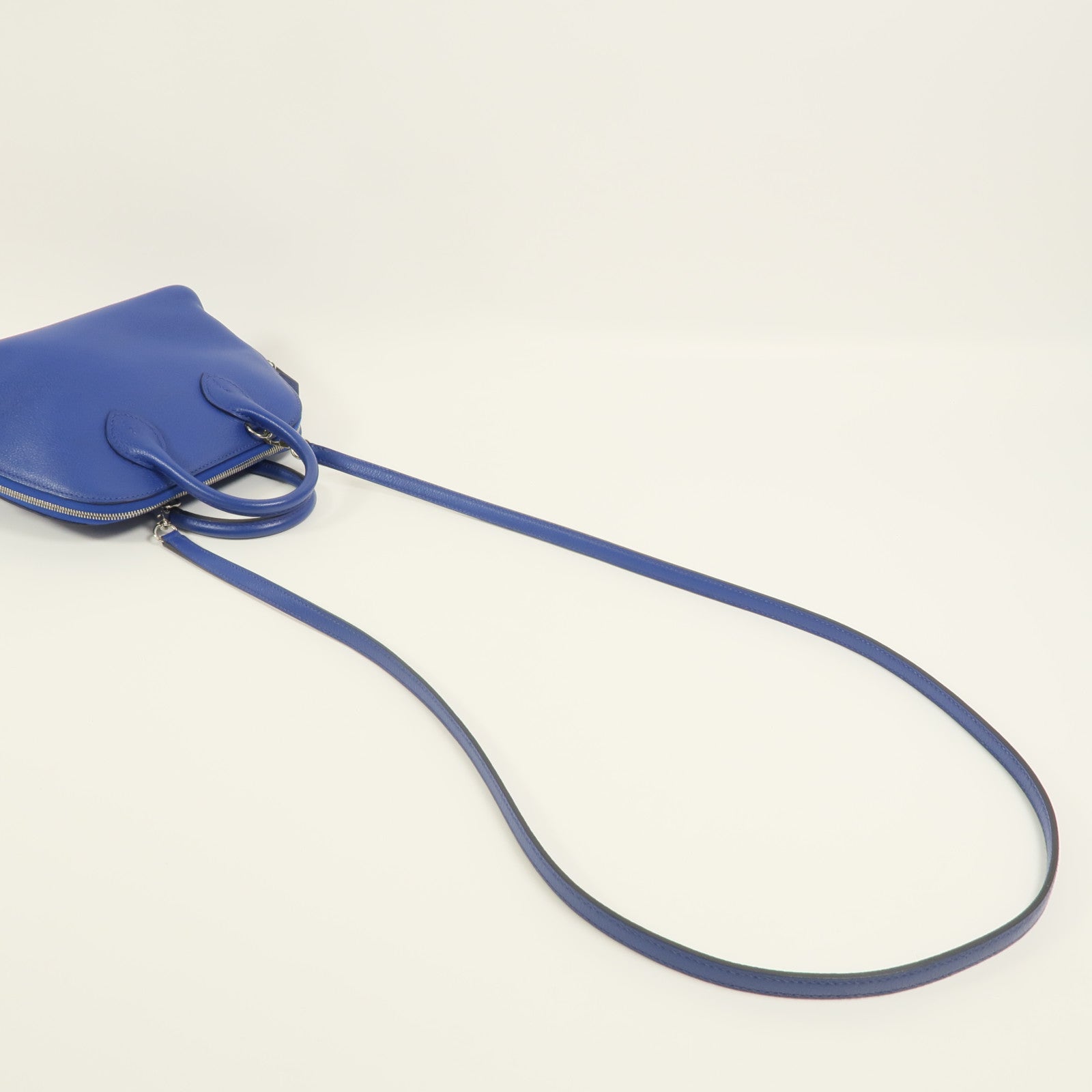 HERMES Evercolor皮革Mini Bolide 1923手挽肩背兩用袋Bleu Electrique
