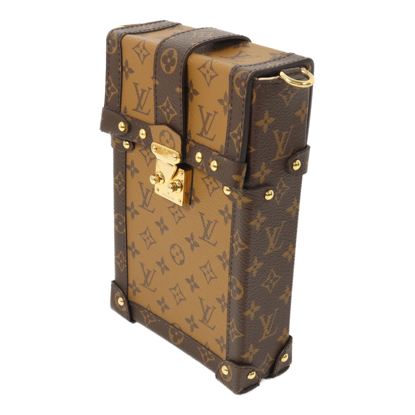 LOUIS VUITTON Monogram Pochette Trunk Vertical鏈帶肩背袋
