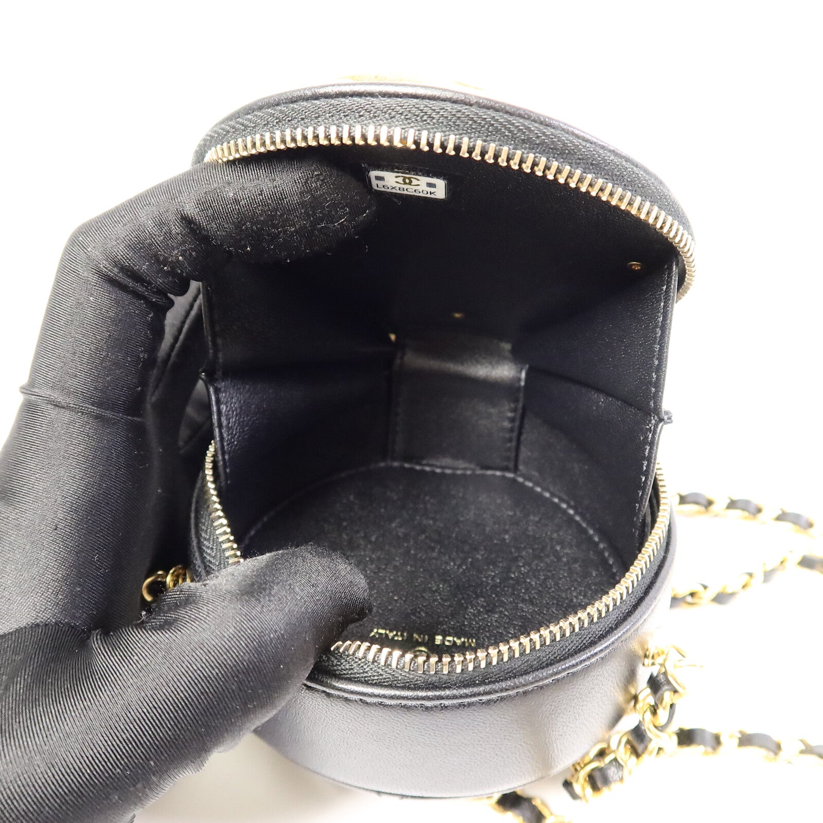 CHANEL 羊皮皮革Gold Camellia Bag鏈帶肩背袋