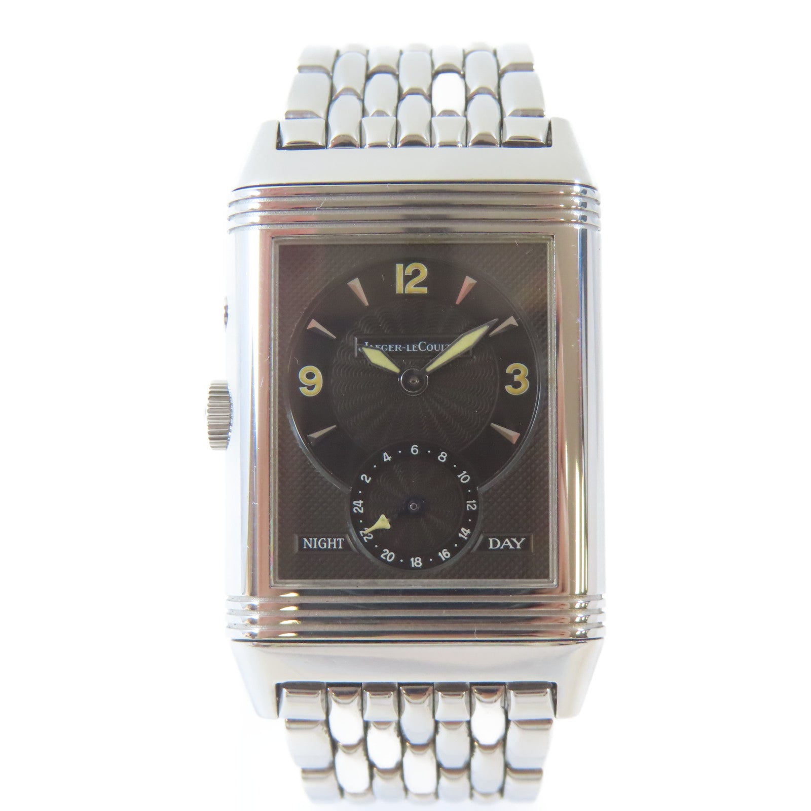 JAEGER-LECOULTRE Reverso不鏽鋼手錶自動機芯黑色/銀色#14.5cm
