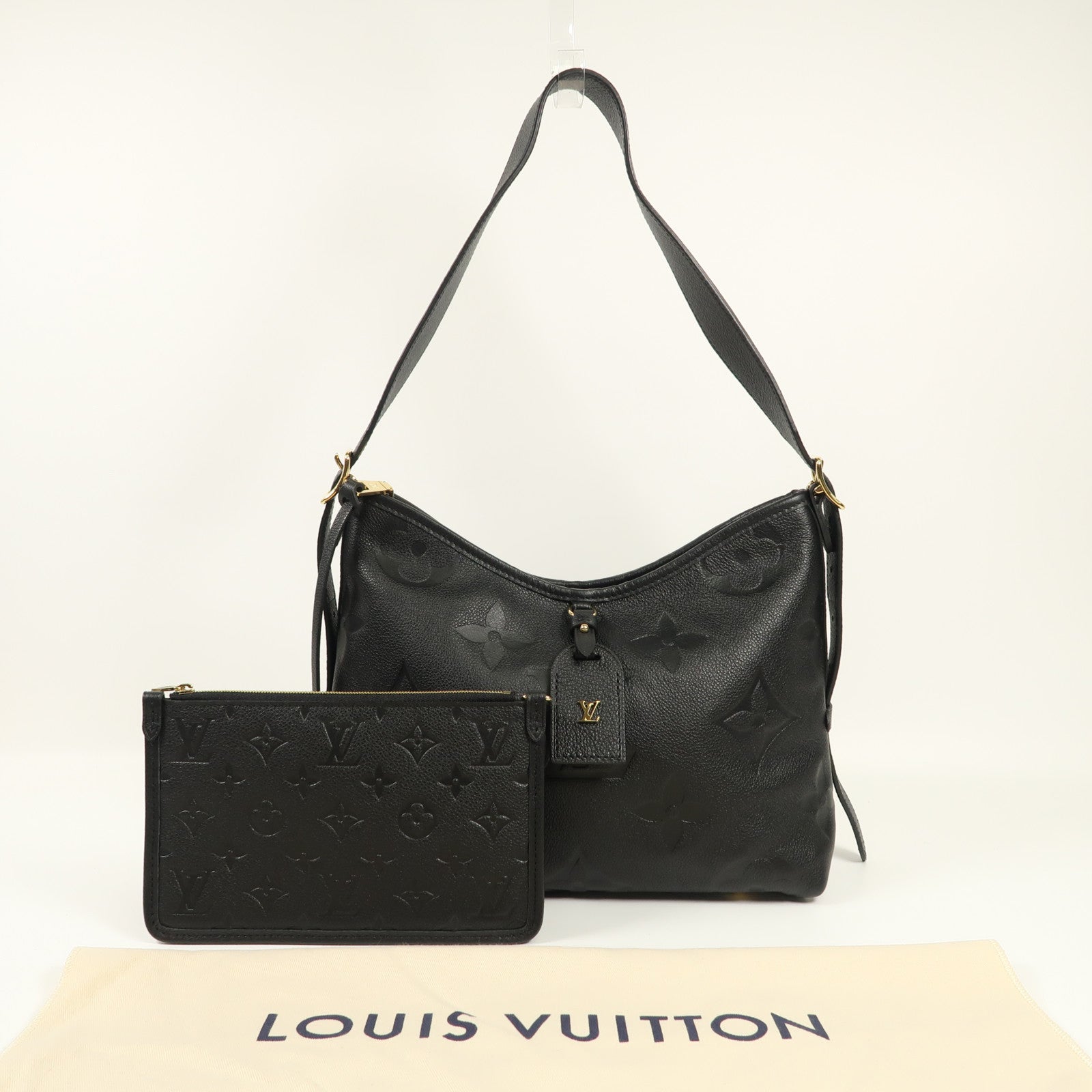 LOUIS VUITTON Monogram Empreinte Carryall PM金扣肩背袋