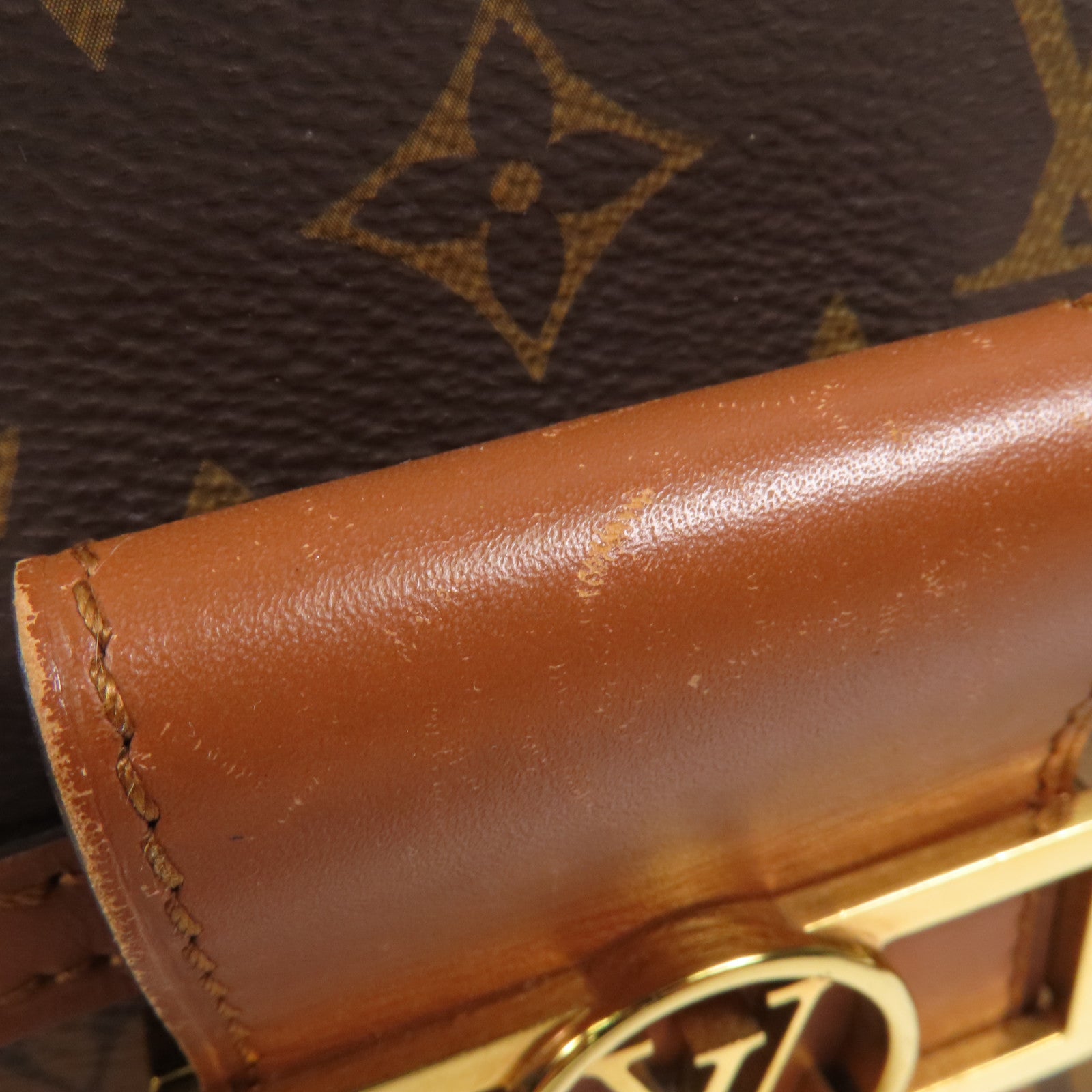 LOUIS VUITTON Monogram Reverse Mini Dauphine肩背袋棕色
