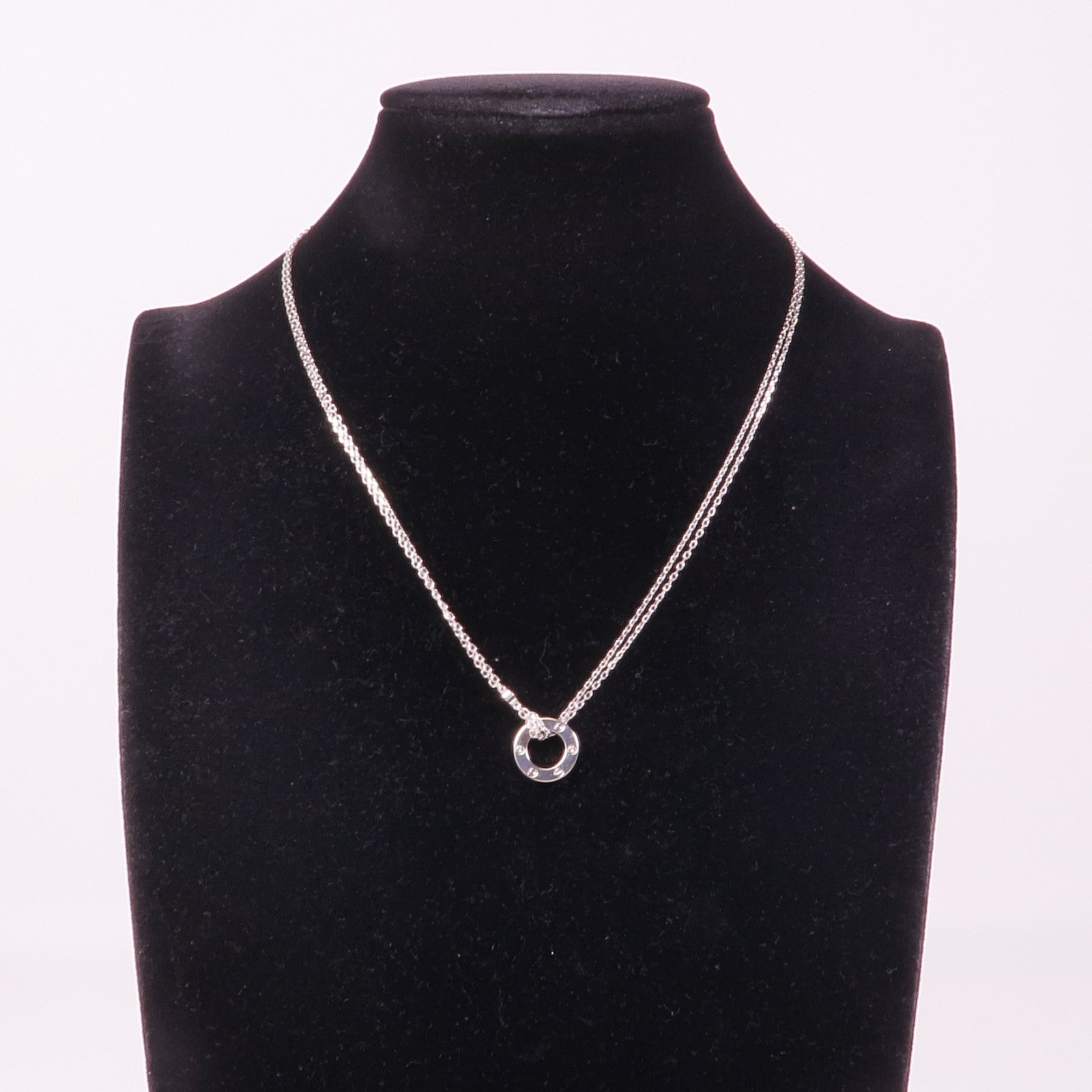 CARTIER 18K白金Love Necklace 2 Diamonds白金鑽石項鍊