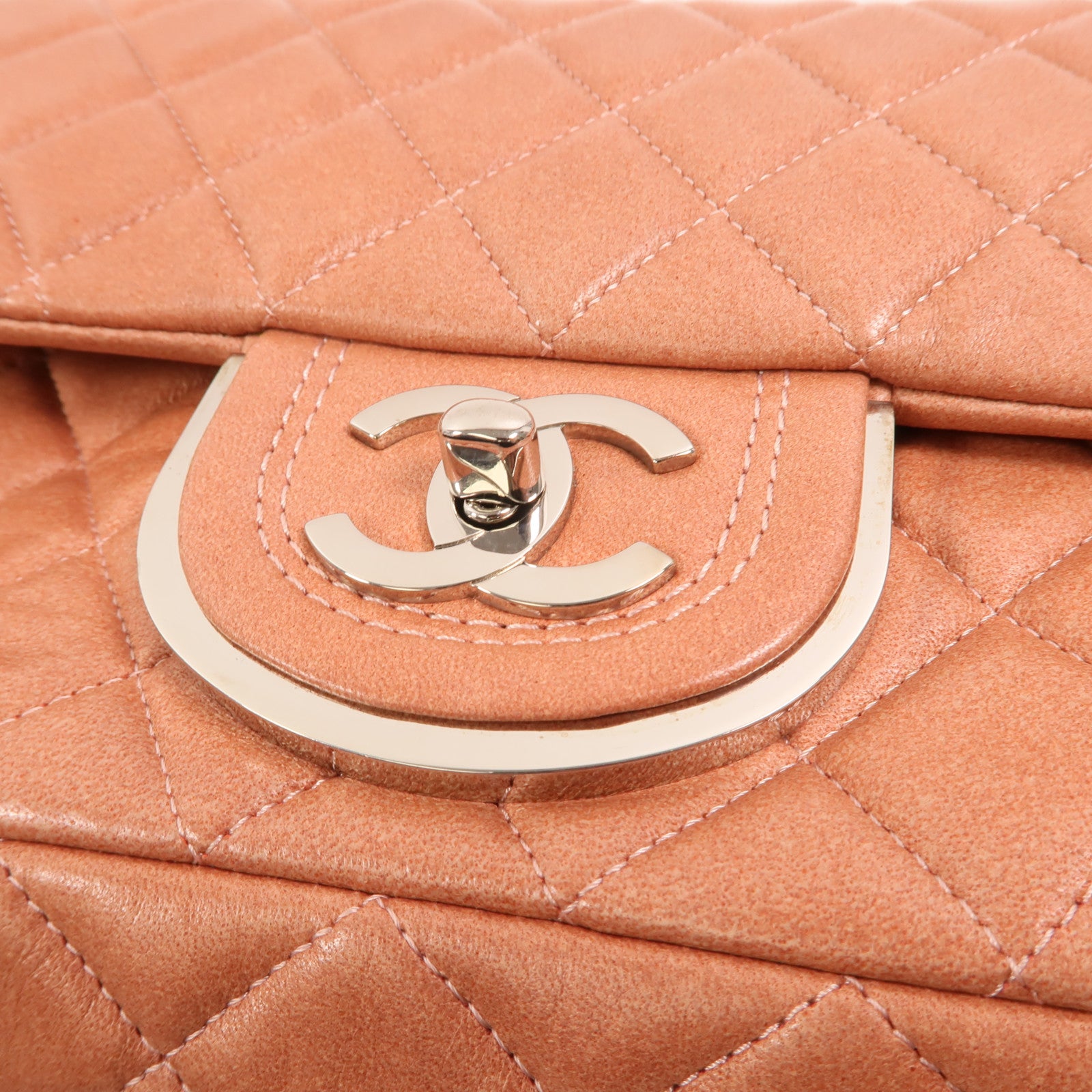 CHANEL 羊皮皮革Chain Shoulder銀扣鏈帶肩背袋