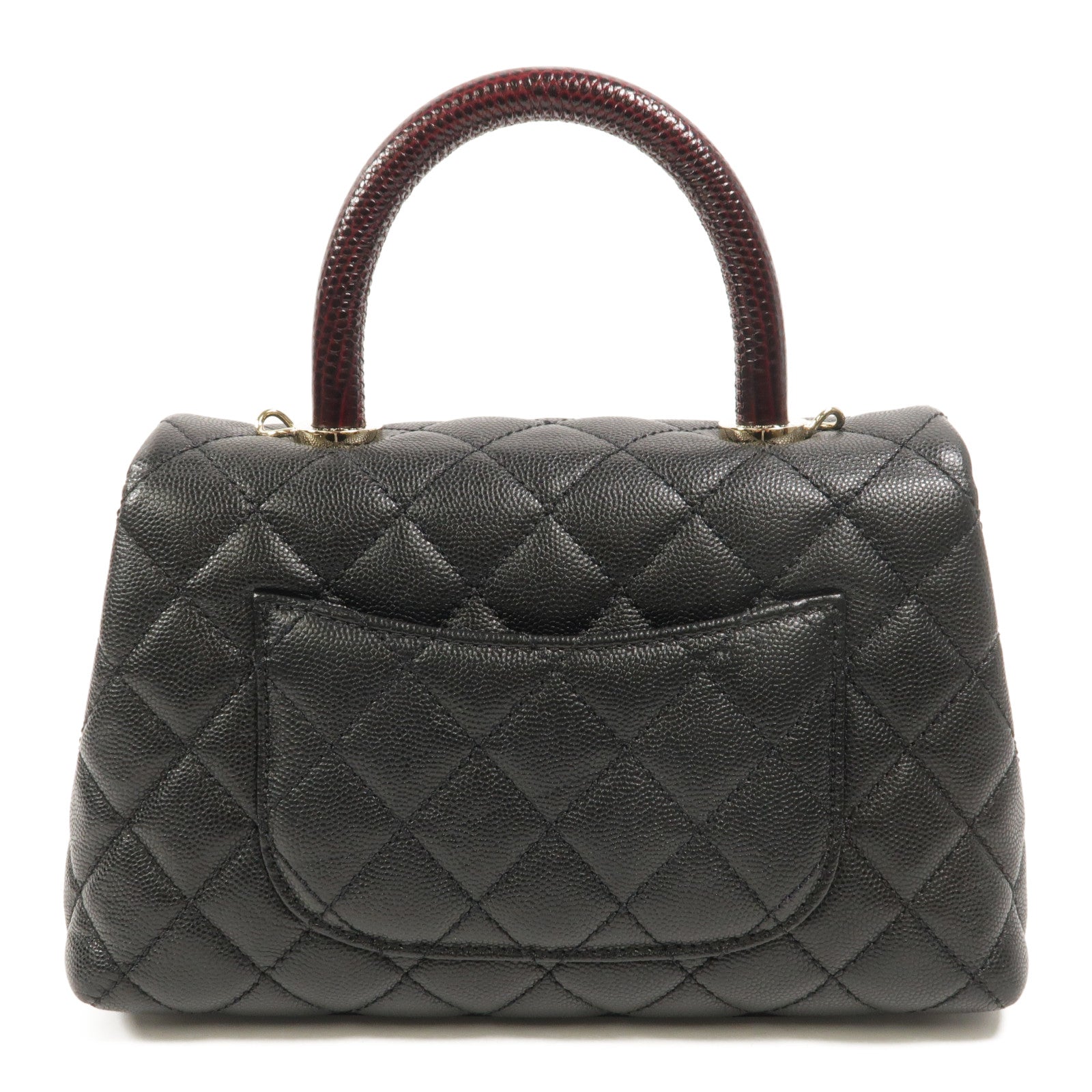 CHANEL 牛皮皮革Coco Handle Small鏈帶手挽肩背兩用袋