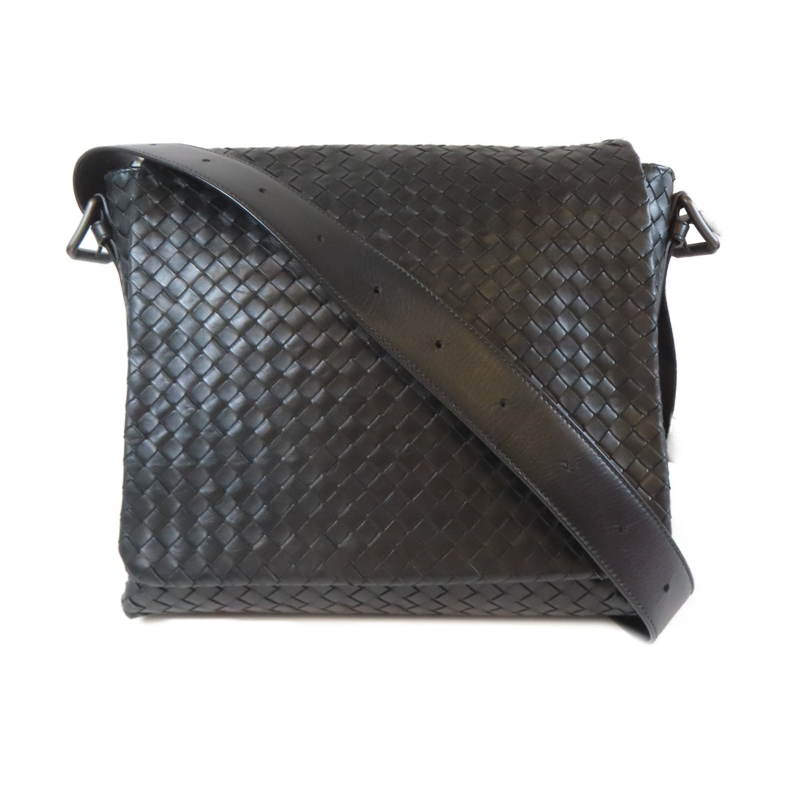 BOTTEGA VENETA 【激減優惠】織紋牛皮皮革Shoulder Bag肩背袋黑色