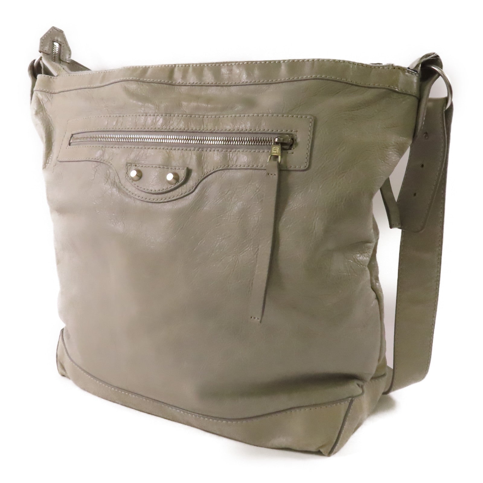 BALENCIAGA SHW Shoulder Bag 272409 Lambskin Leather Grey