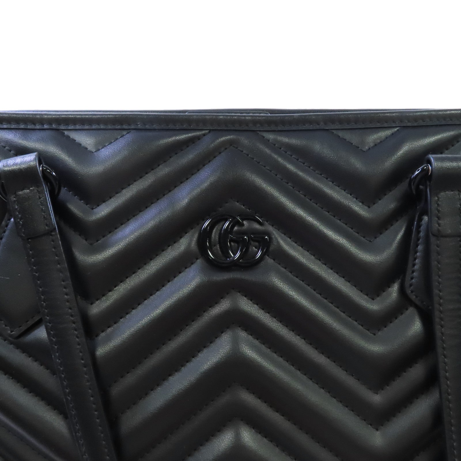 GUCCI 【激減優惠】牛皮皮革GG Marmot Tote Bag肩背袋黑色