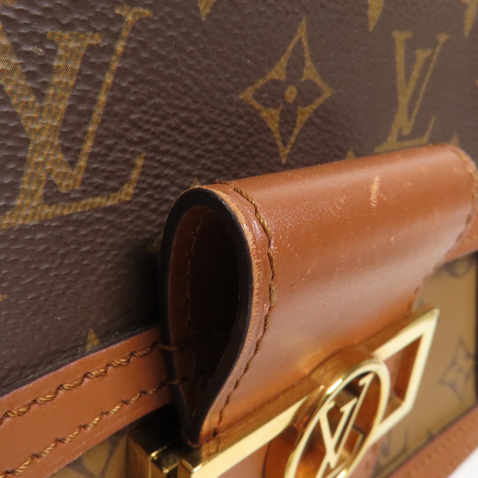 LOUIS VUITTON Monogram Reverse Mini Dauphine肩背袋棕色
