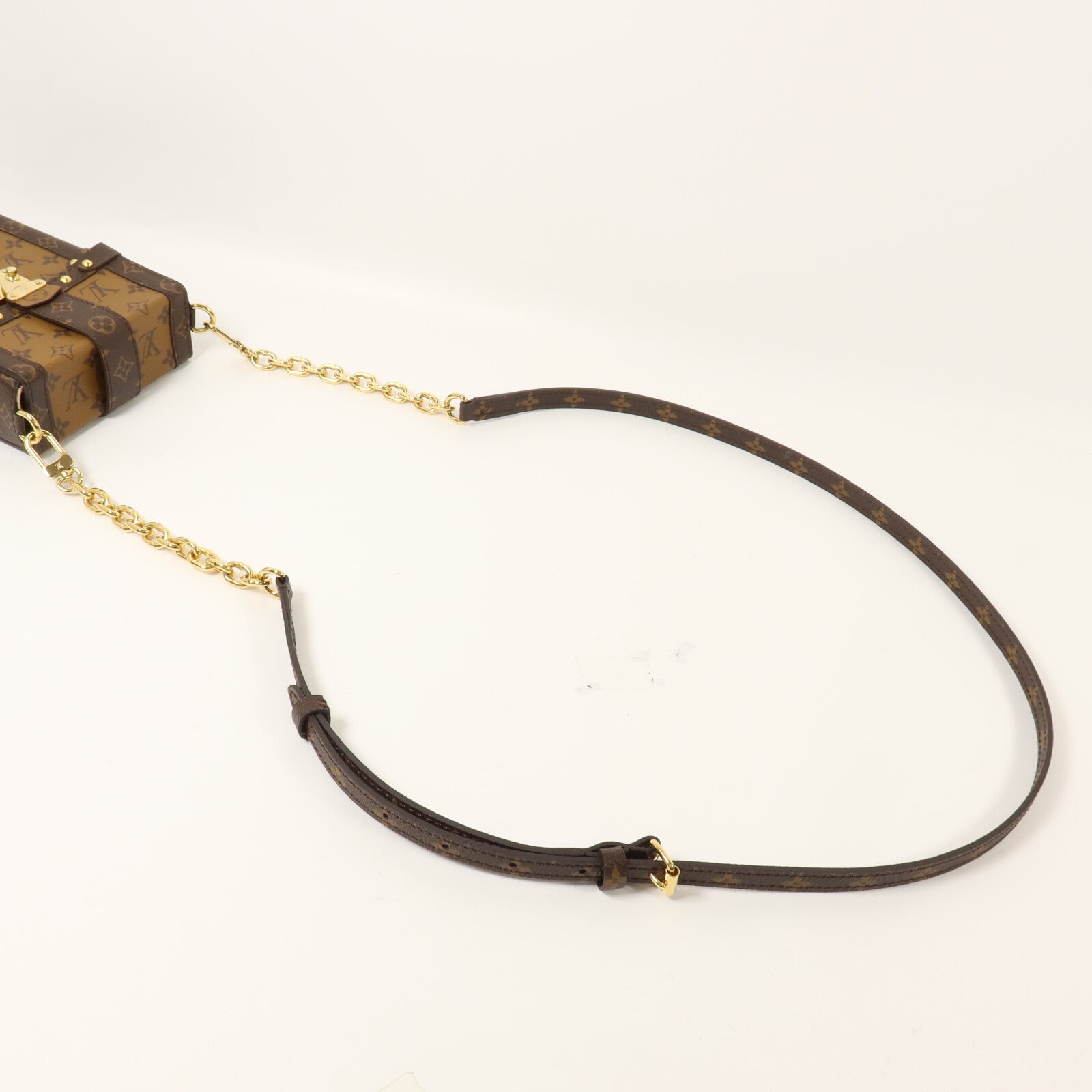 LOUIS VUITTON Monogram Pochette Trunk Vertical鏈帶肩背袋