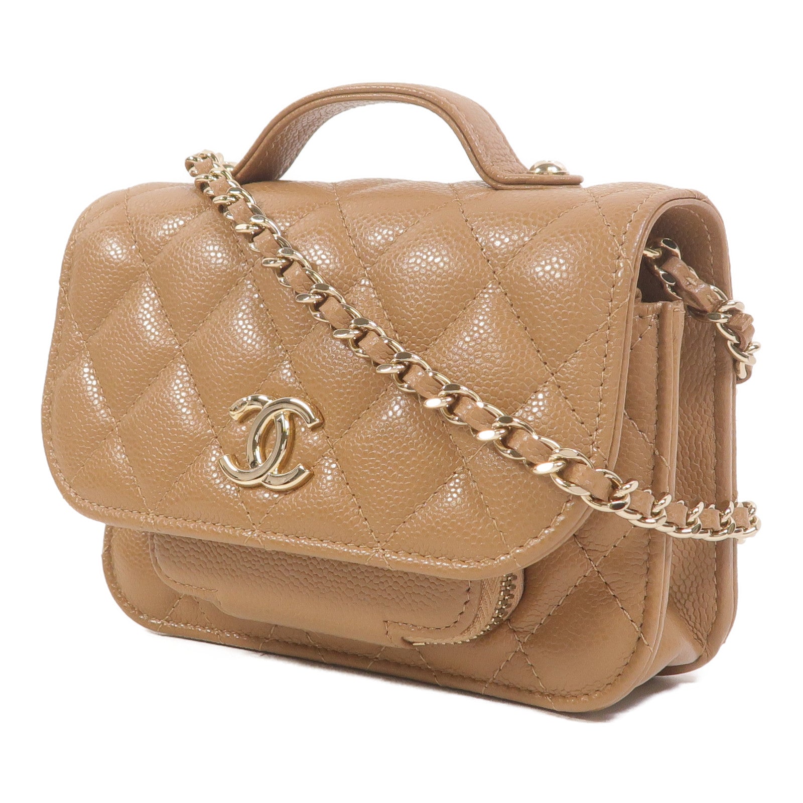CHANEL 牛皮皮革Mini Business Affinity鏈帶肩背袋