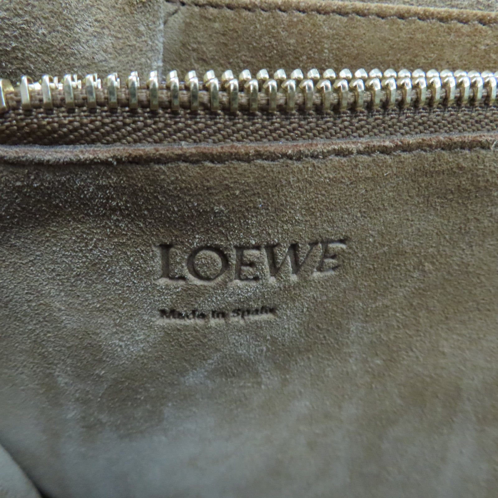 LOEWE 牛皮皮革Gate Top Handle金扣手挽肩背兩用袋啡色