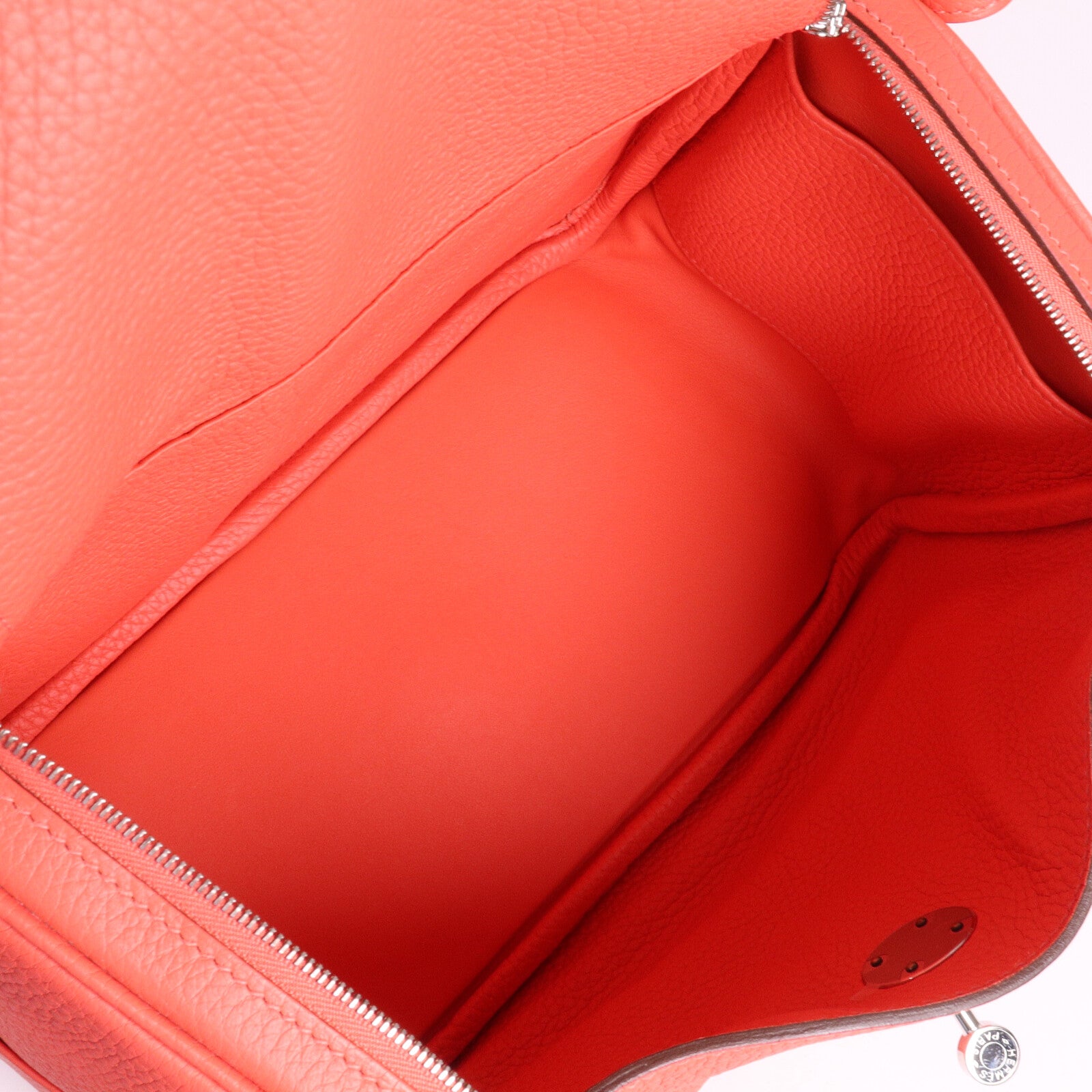 HERMES Clemence皮革Lindy 26手挽肩背兩用袋Rose Jaipur