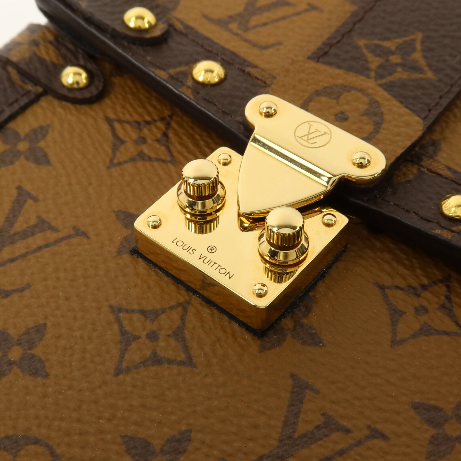 LOUIS VUITTON Monogram Pochette Trunk Vertical鏈帶肩背袋