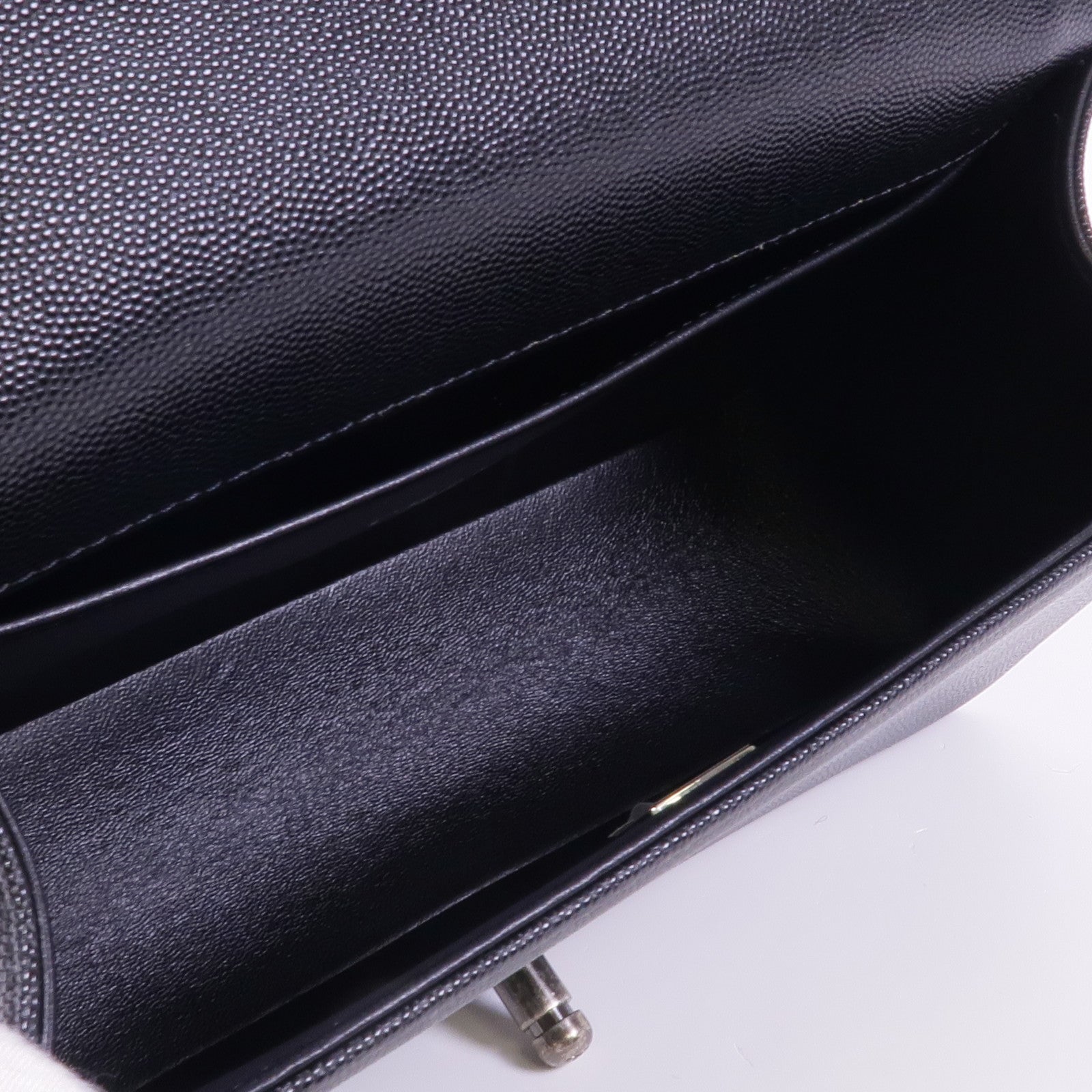 CHANEL 牛皮皮革Boy 25銀扣鏈帶肩背袋